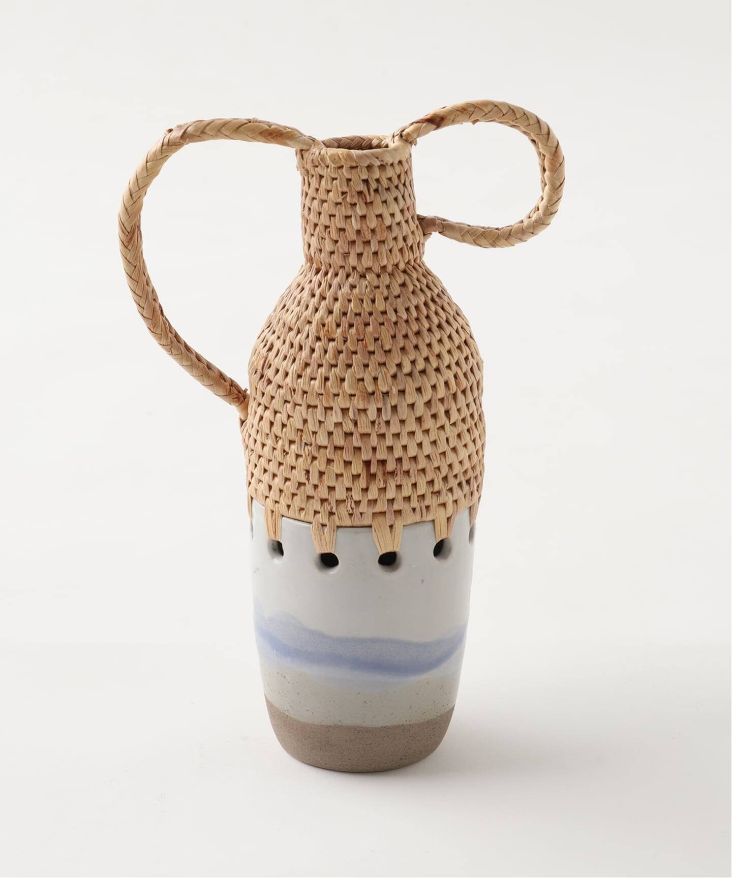 MIX WOVEN VASE HANDLE 25 フラワーベース（フラワーベース／グリーン