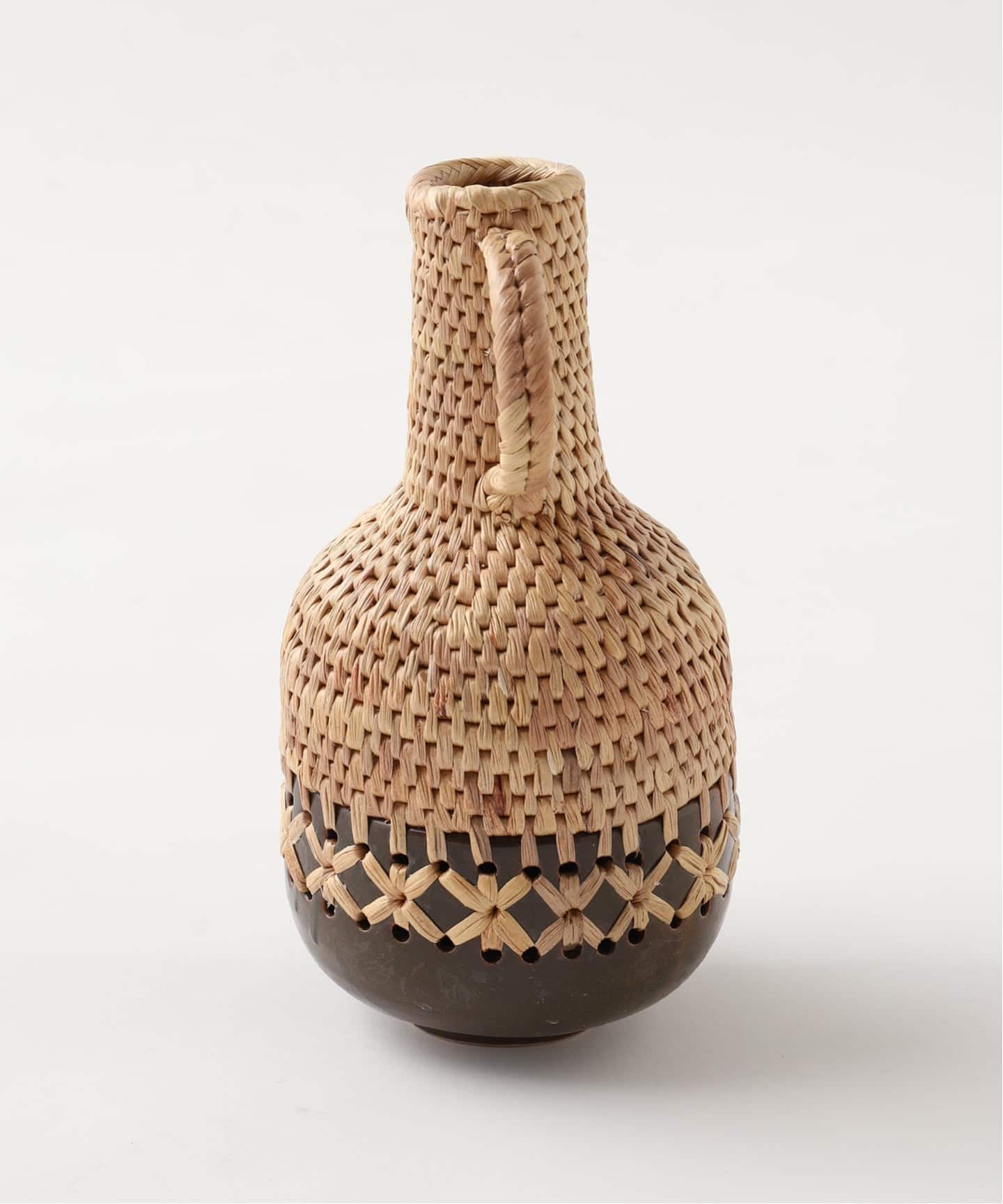 MIX WOVEN VASE HANDLE 17 フラワーベース（フラワーベース／グリーン