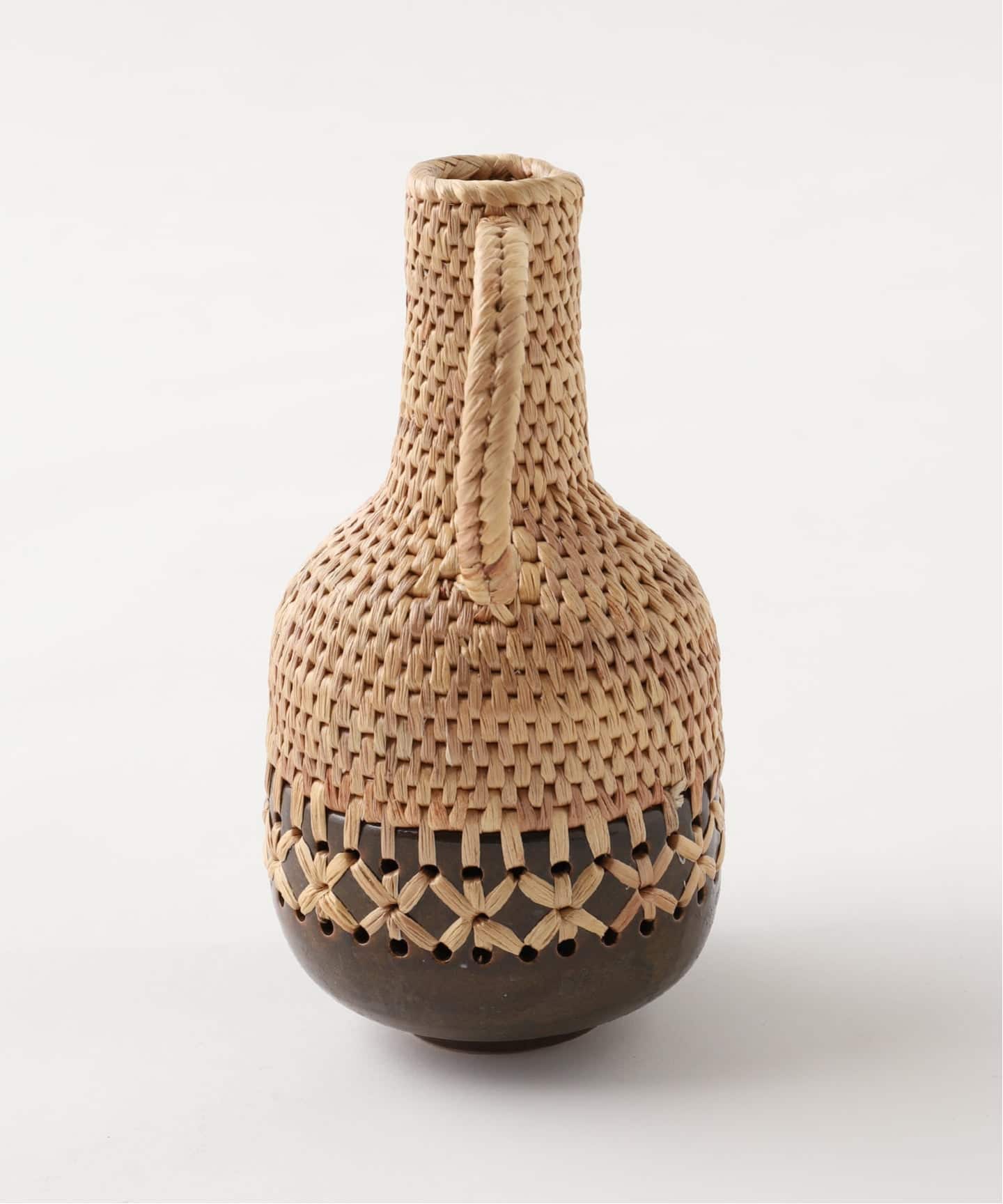 MIX WOVEN VASE HANDLE 17 フラワーベース（フラワーベース／グリーン