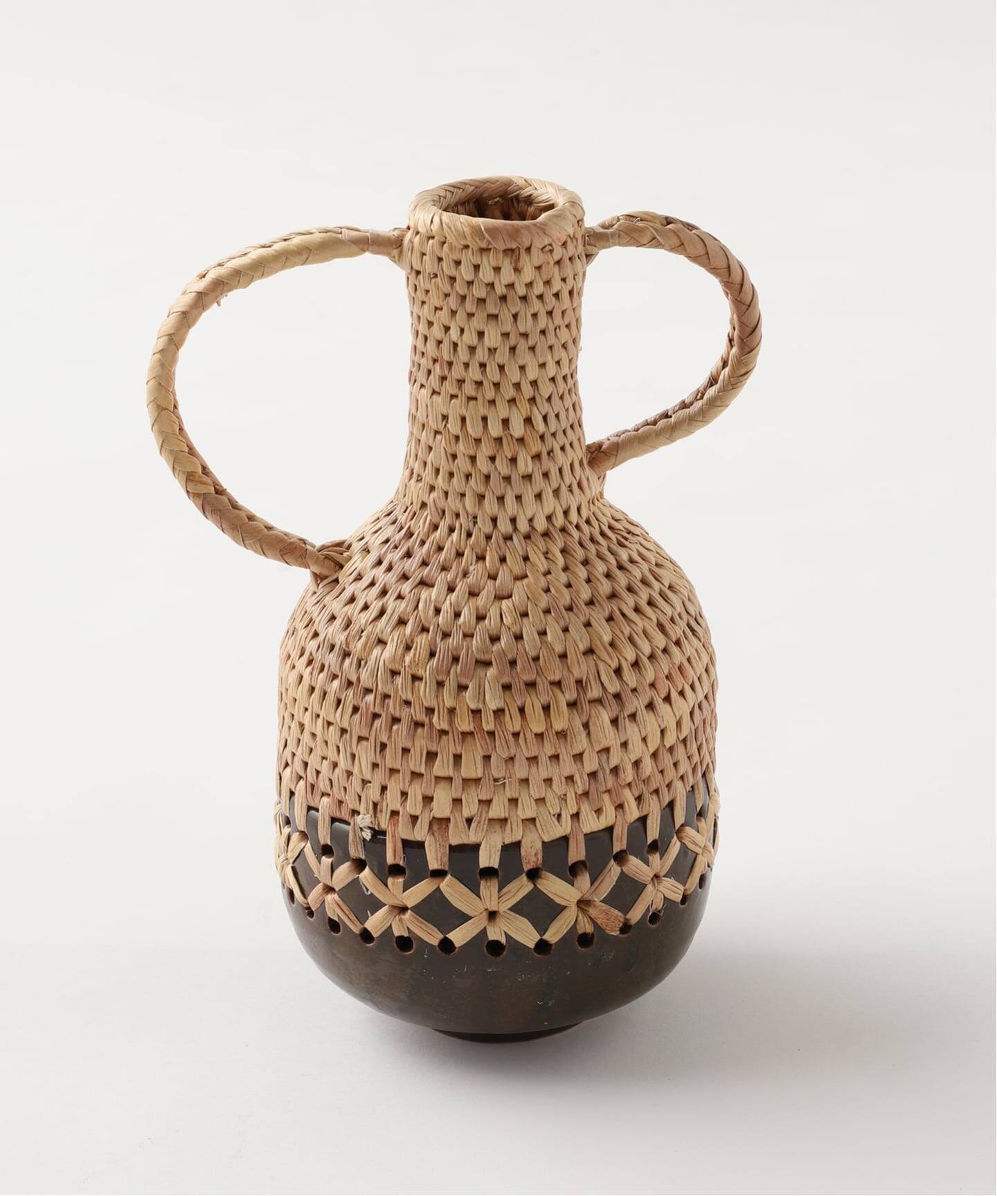 MIX WOVEN VASE HANDLE 17 フラワーベース（フラワーベース／グリーン