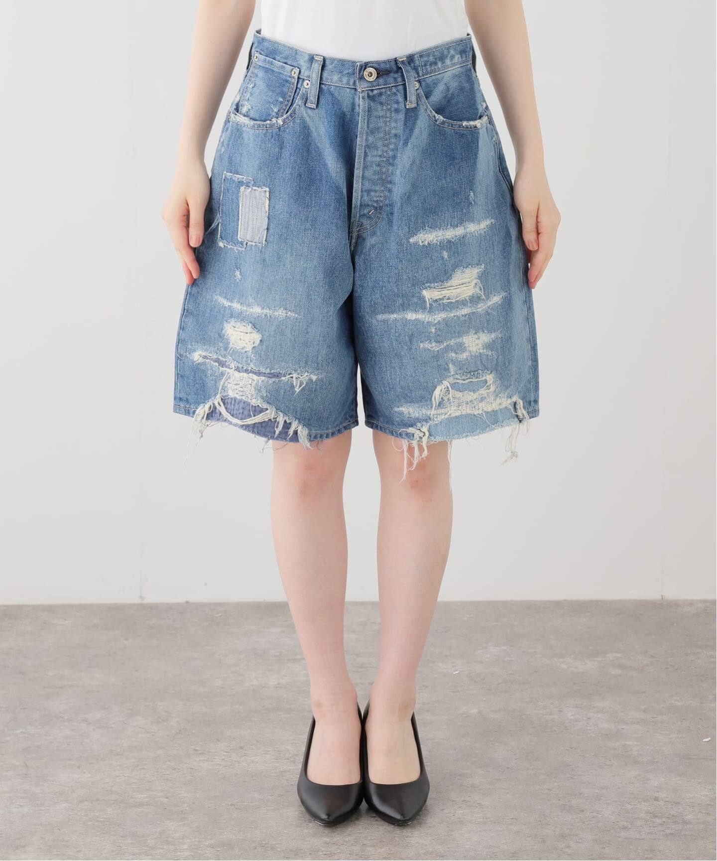 KURO STRUCTURE SHORT WASH002 964246：デニムパンツ（ショート