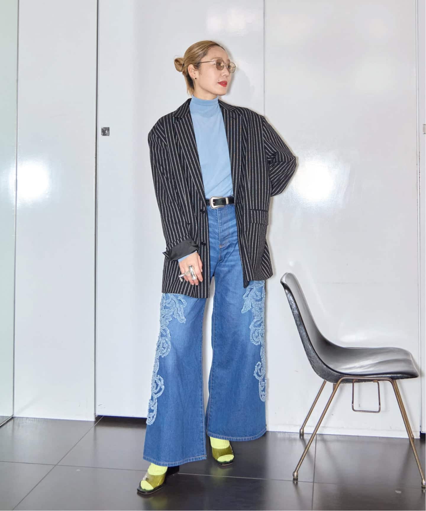 TAAKK SCULPTURAL EMBROIDERY DENIM PANTS TA26SS-PT331：デニムパンツ