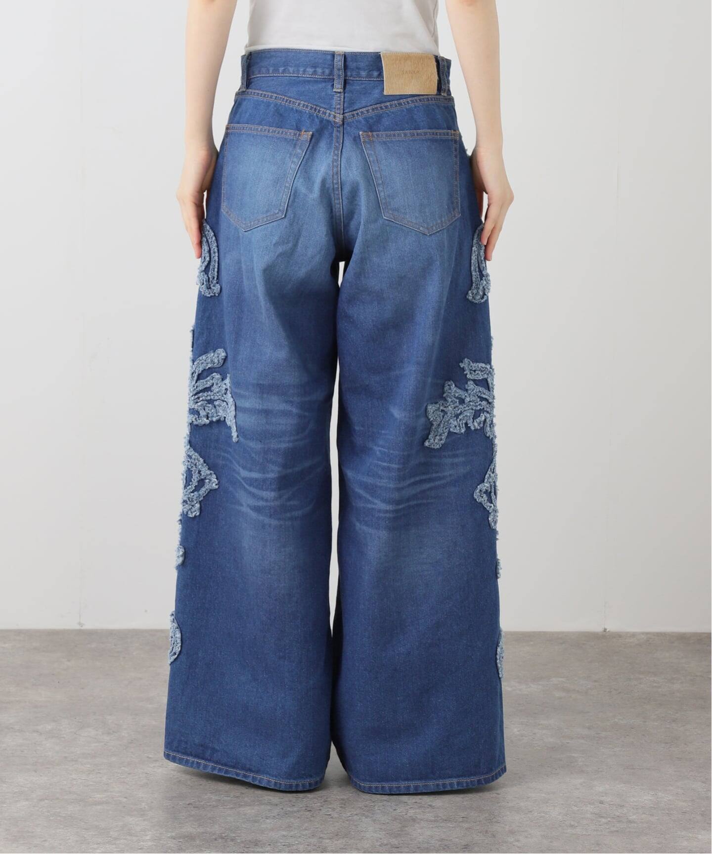 TAAKK SCULPTURAL EMBROIDERY DENIM PANTS TA26SS-PT331：デニムパンツ