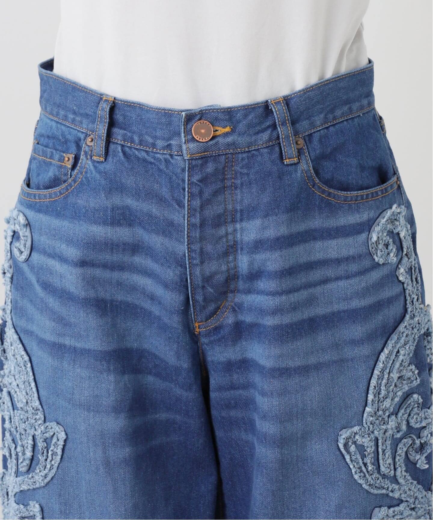 TAAKK SCULPTURAL EMBROIDERY DENIM PANTS TA26SS-PT331：デニムパンツ