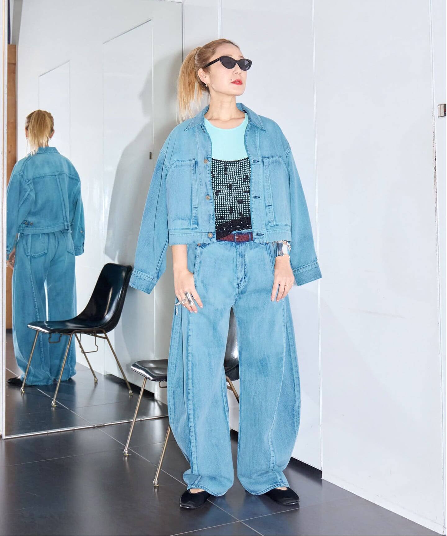 SAYAKA DAVIS BARREL DENIM WPT500-DDN：デニムパンツ（デニムパンツ