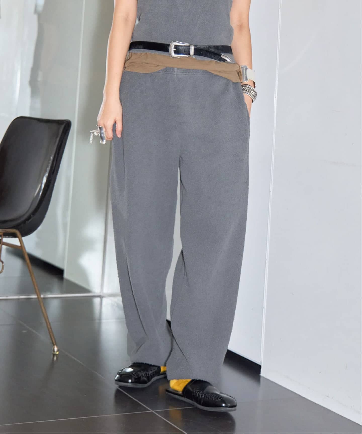 予約》ASHER AGNES BOUCLE SWEATPANT L406-J131：パンツ（スウェット