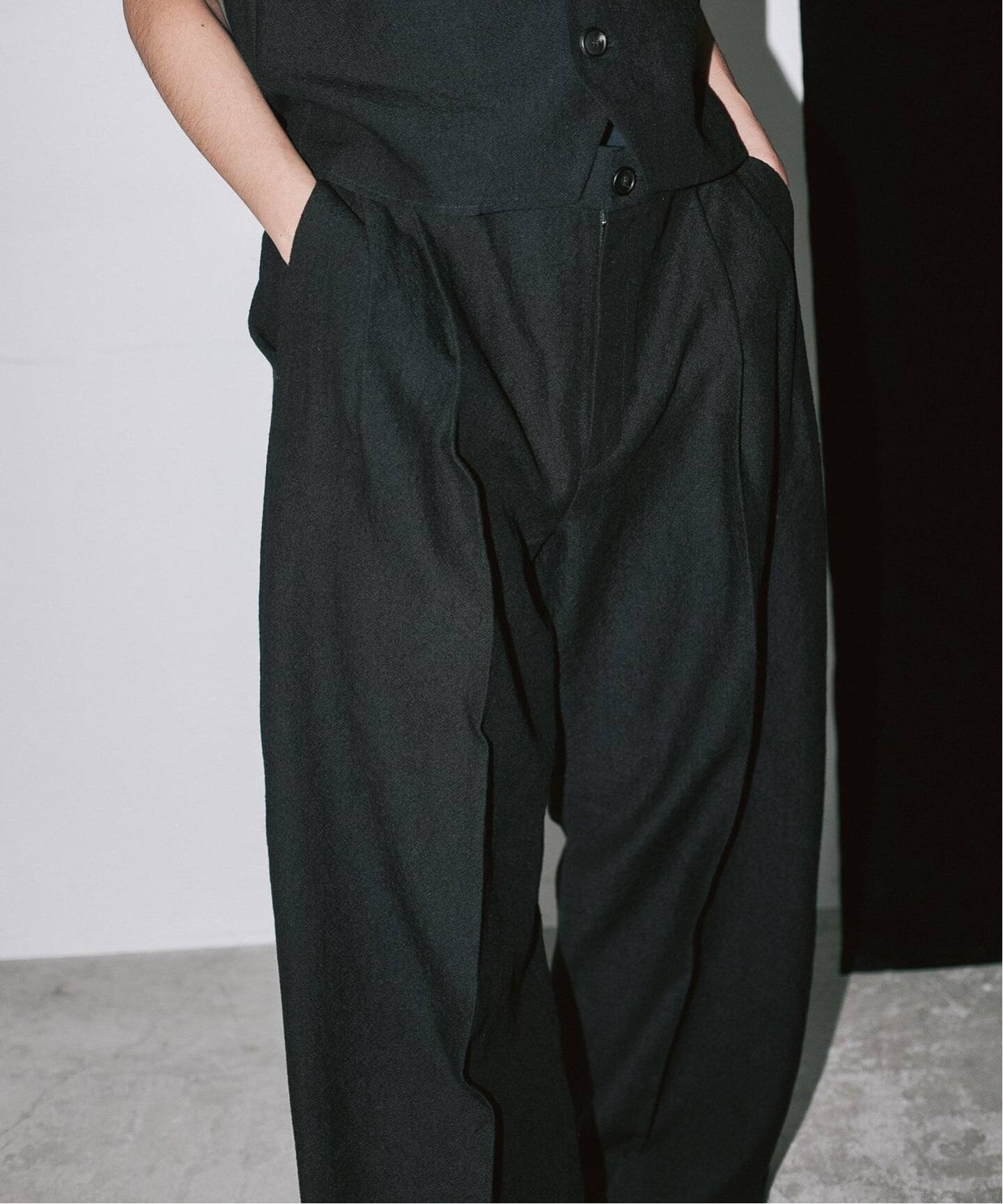CRISTA SEYA / クリスタ セヤ】 DOUBLE PLEATED WIDE TROUSERS CRISTA SEYA / クリスタ セヤ】 DOUBLE PLEATED WIDE TROUSERS