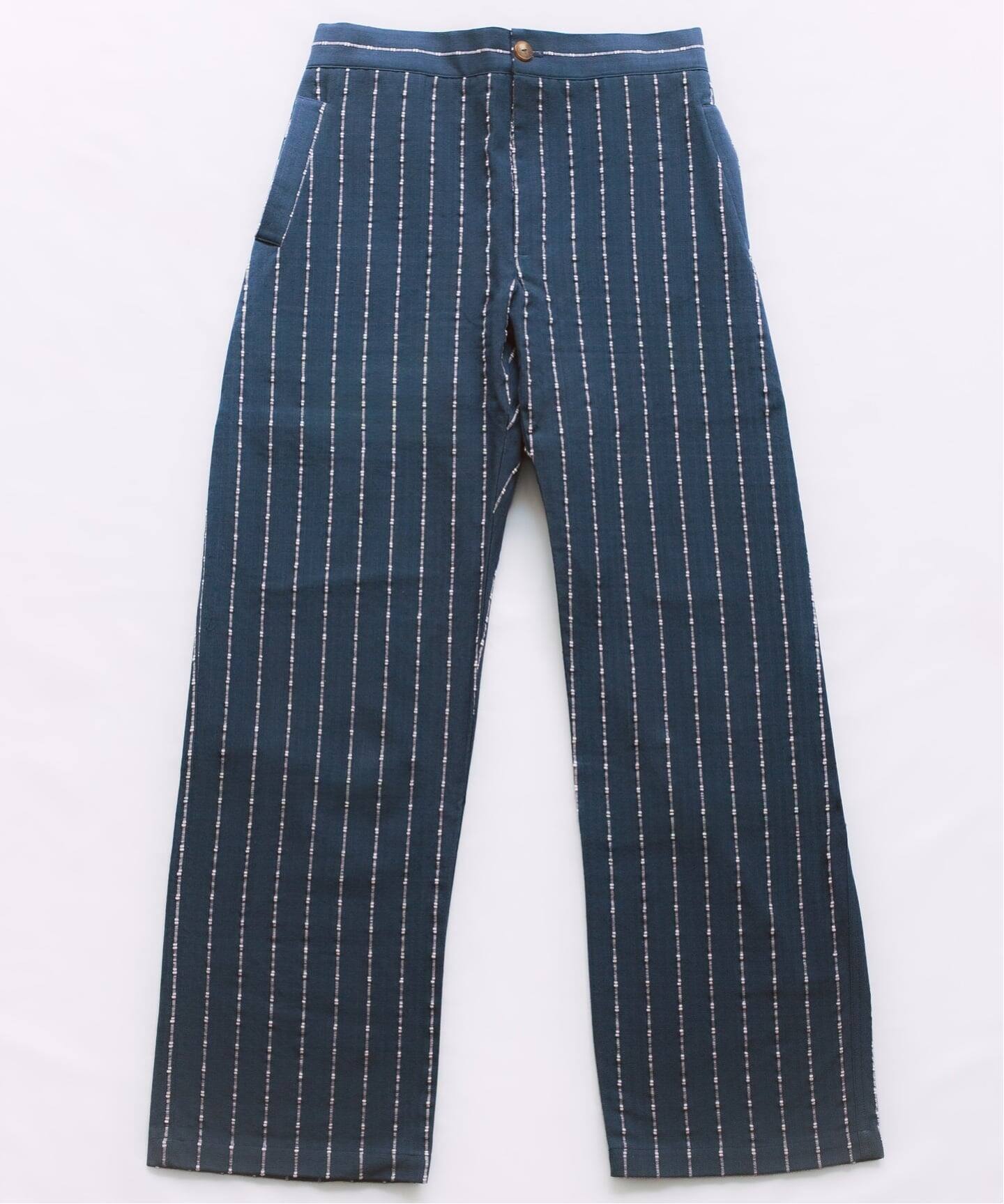 EREVAN/エレヴァン】PANTALON CAPON DOBBY NAVY：パンツ（スラックス 