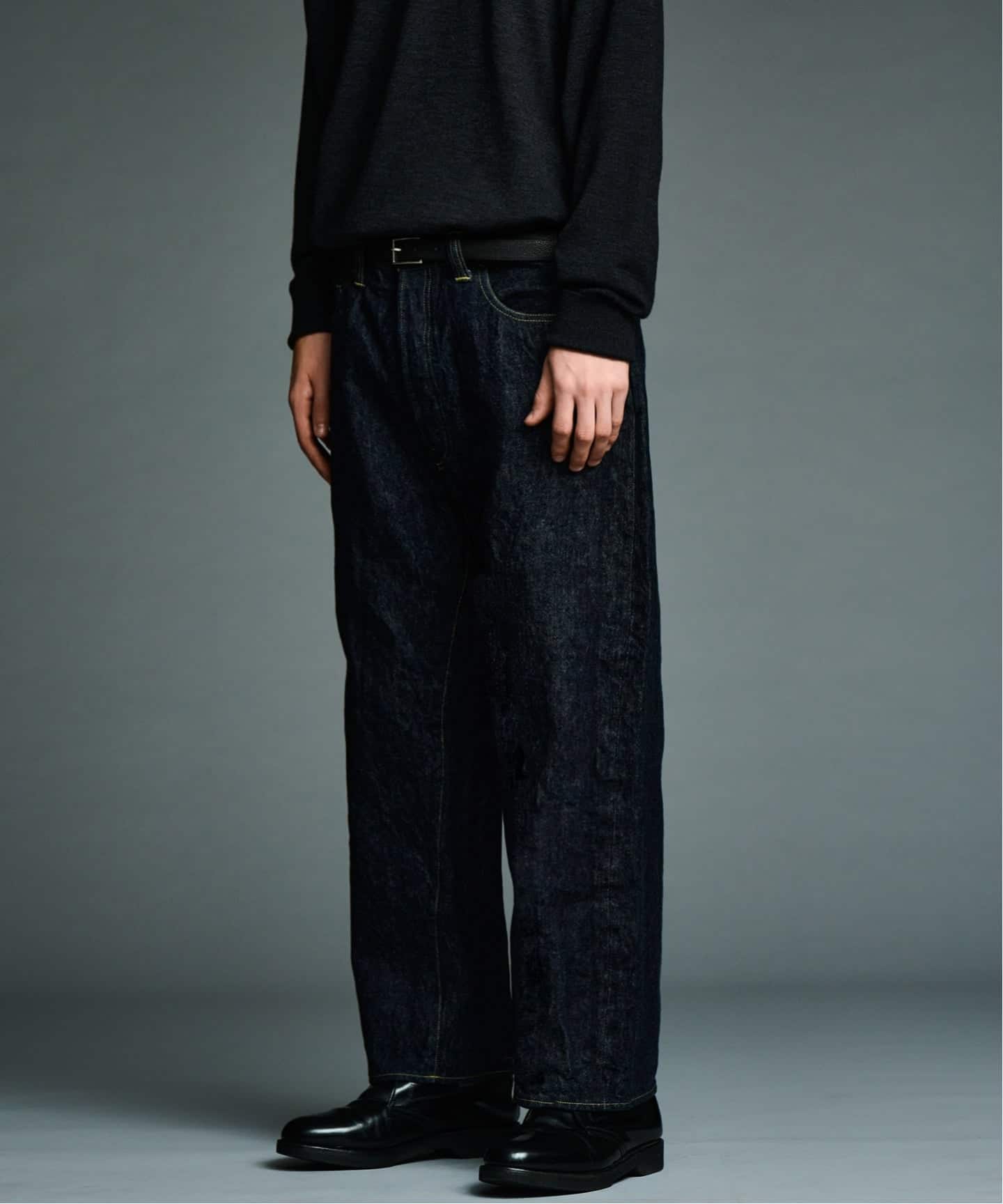 A.PRESSE/アプレッセ】Washed Denim Wide Pants：デニムパンツ（デニム