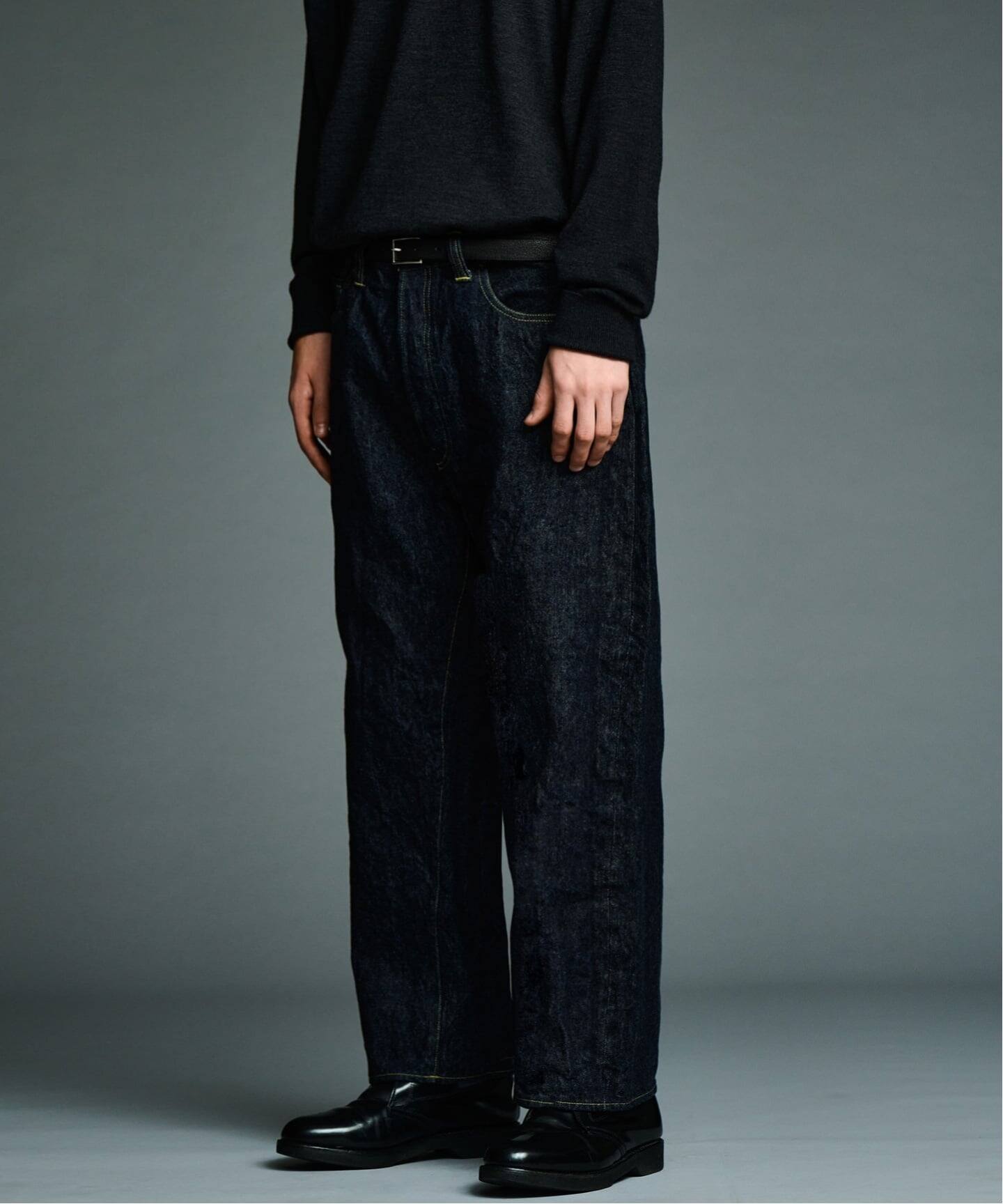 A.PRESSE/アプレッセ】Washed Denim Wide Pants：デニムパンツ（デニム 