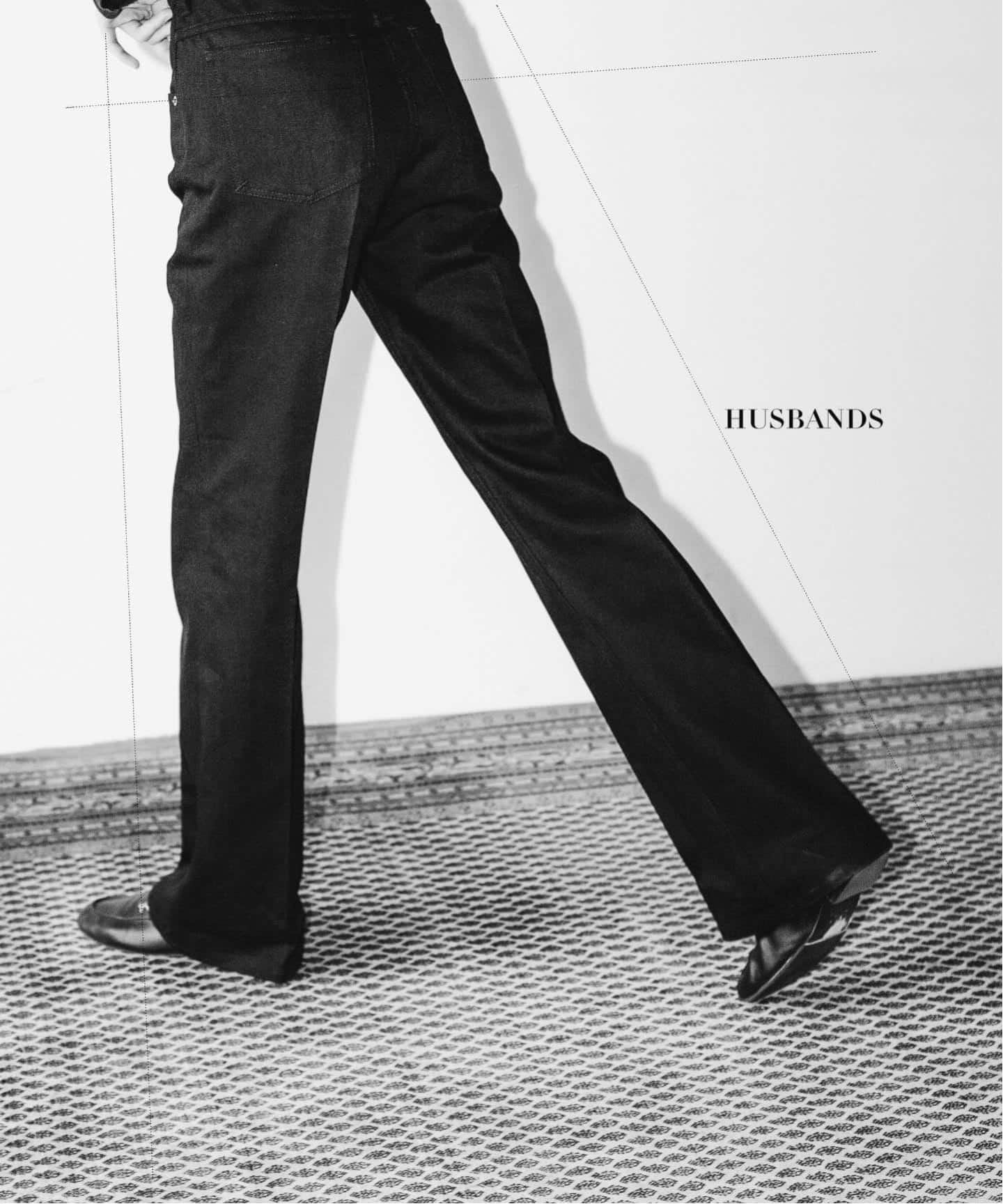 HUSBANDSハズバンズ】 FLARED JEANS IN COTTON DENIM：デニム（デニム