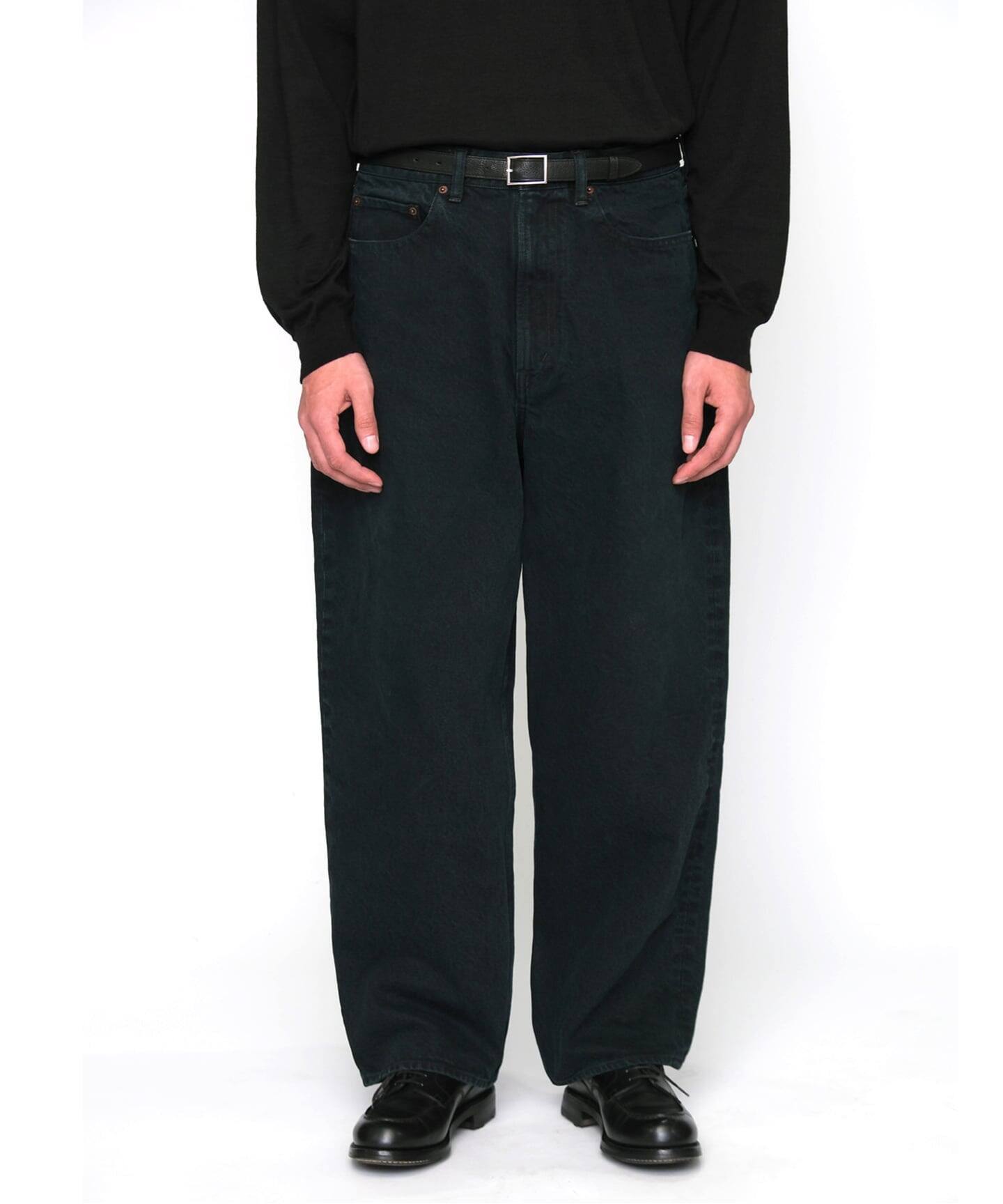 A.PRESSE/アプレッセ】 Black Washed Wide Denim Pants（デニムパンツ 