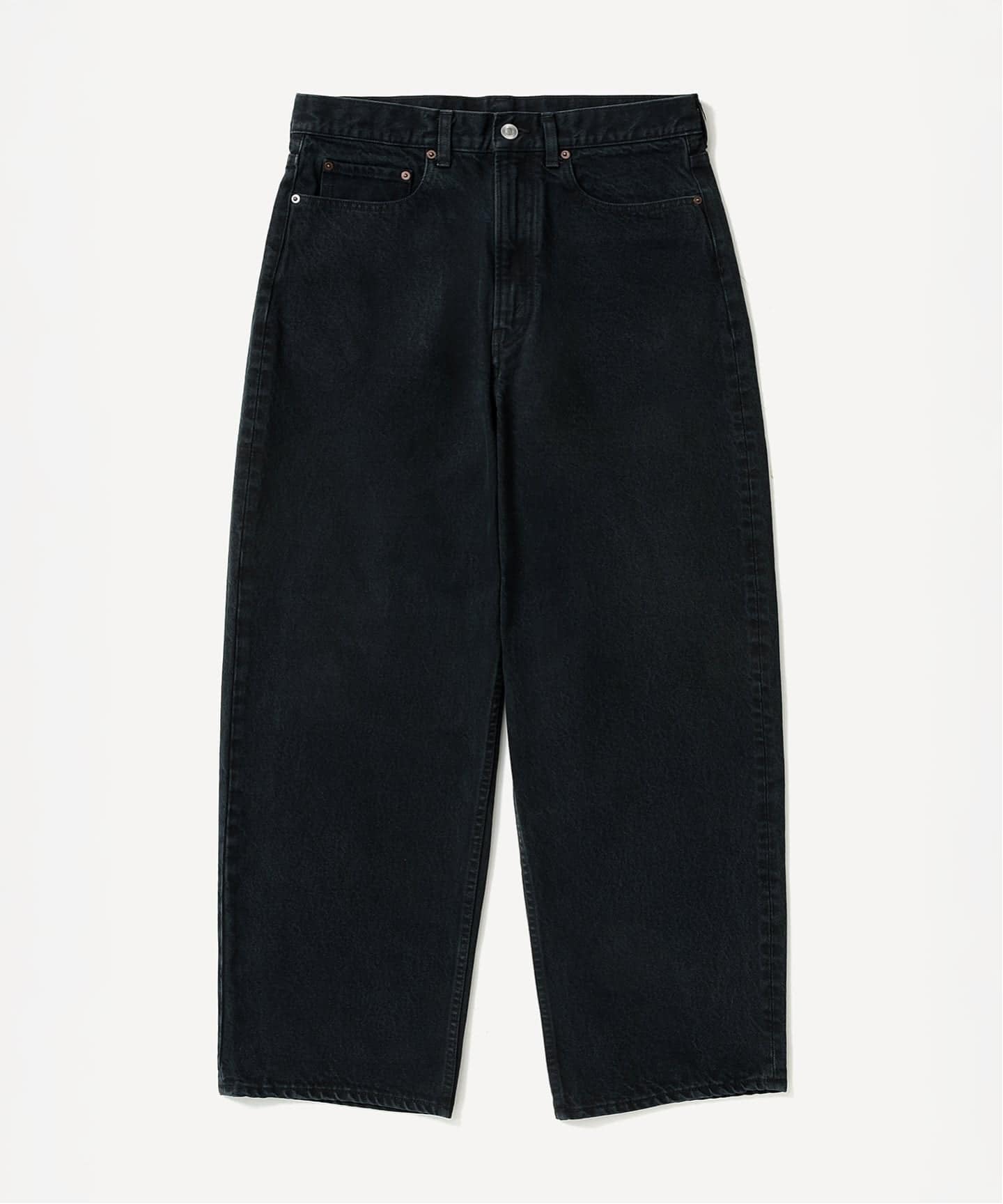 A.PRESSE/アプレッセ】 Black Washed Wide Denim Pants（デニムパンツ