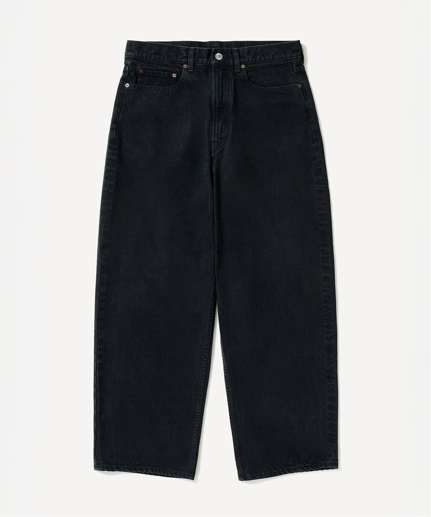 A.PRESSE/アプレッセ】 Black Washed Wide Denim Pants（デニムパンツ 