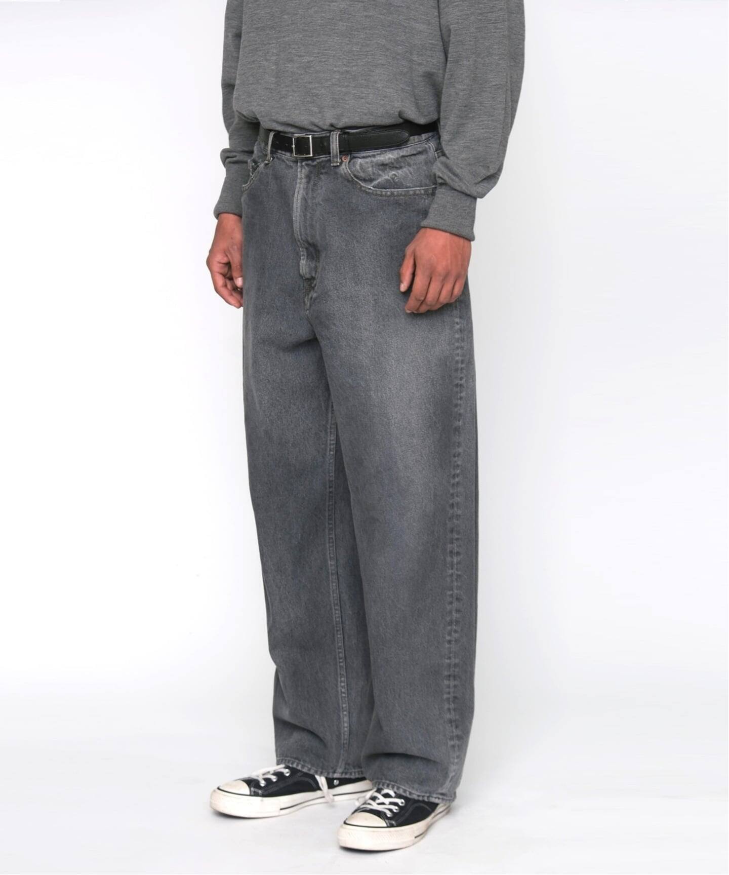 A.PRESSE/アプレッセ】 Vintage Gray Denim Pants：デニム（スラックス