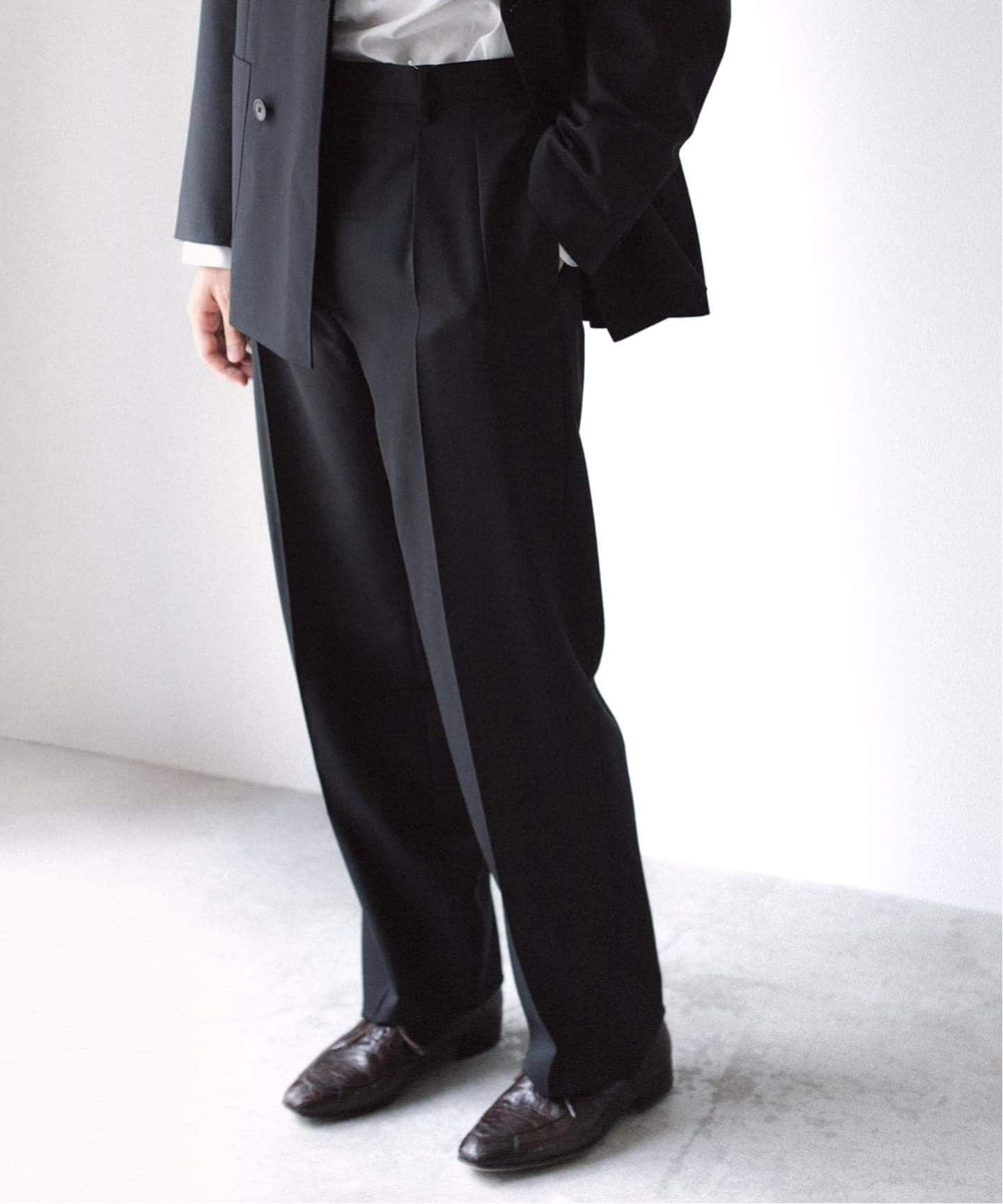 LE / エルイー】 2TUCK WOOL PT：セットアップ着用可（スラックス）｜L