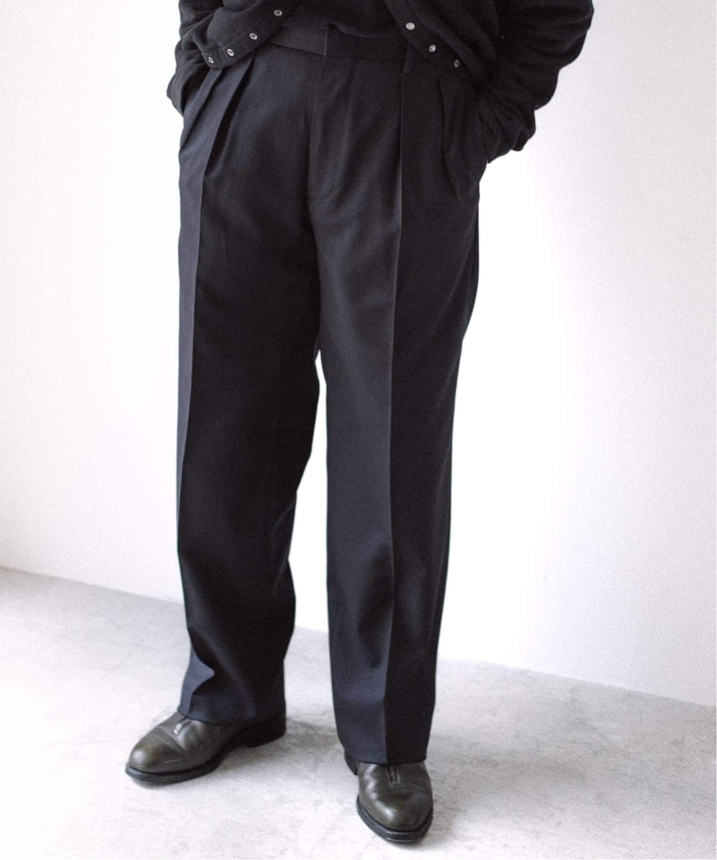 LE / エルイー】 2TUCK WOOL PT：セットアップ着用可（スラックス）｜L