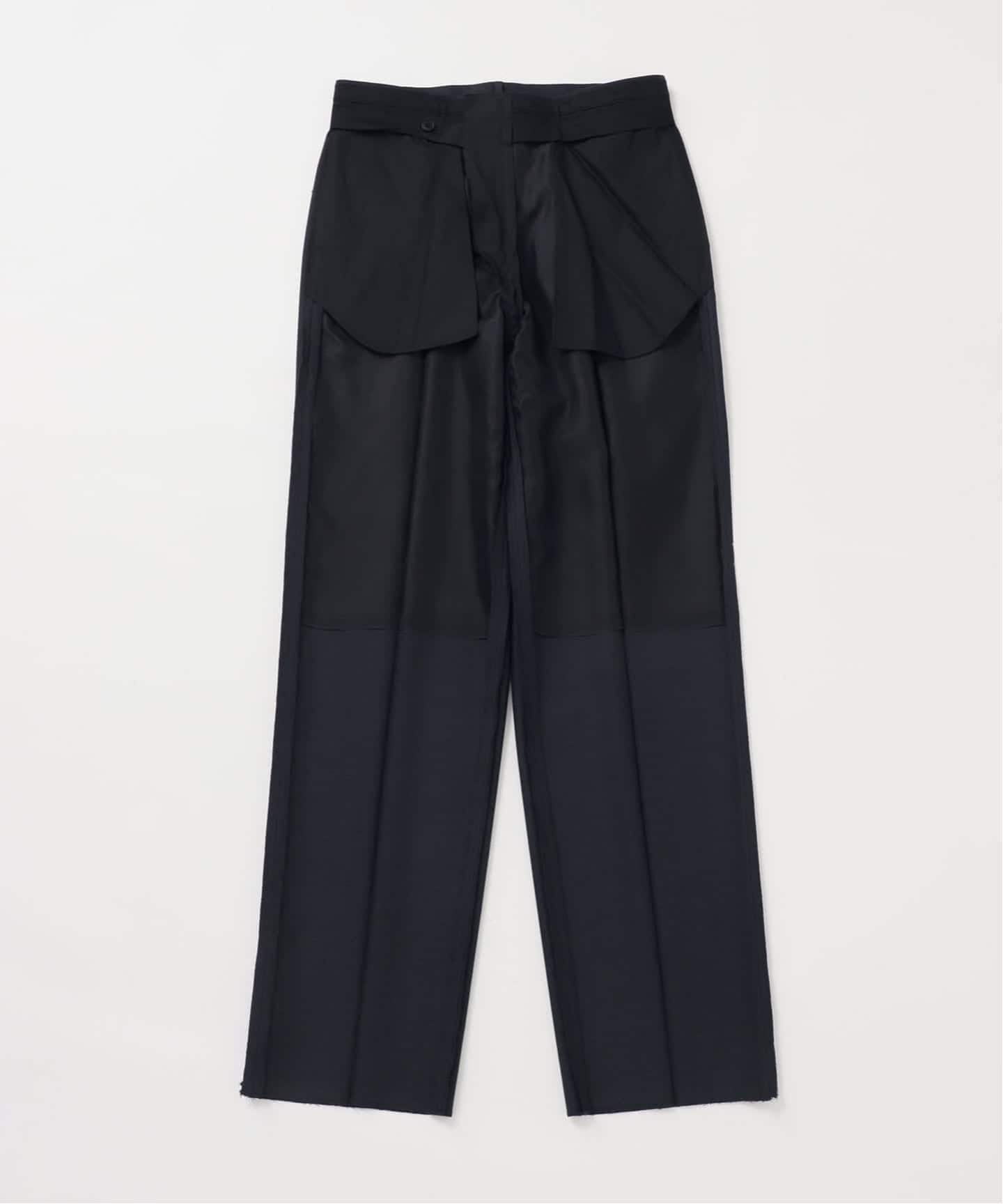 LE エルイー　レショップ ツータックコットンパンツブラック LE / エルイー】 2TUCK WOOL PT：セットアップ着用可（スラックス）｜L