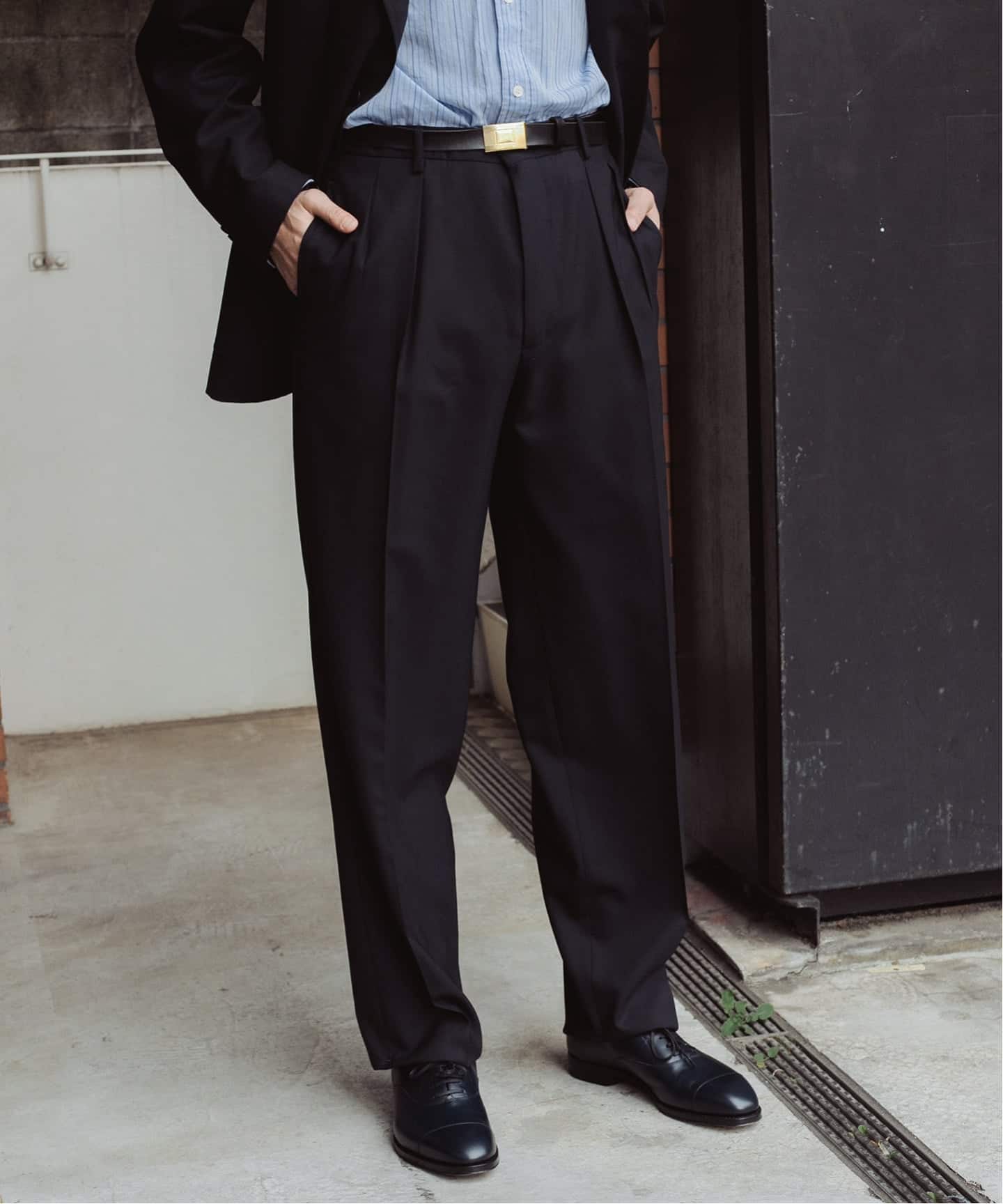 予約》【LE / エルイー】2TUCK WOOL PT【セットアップ着用可