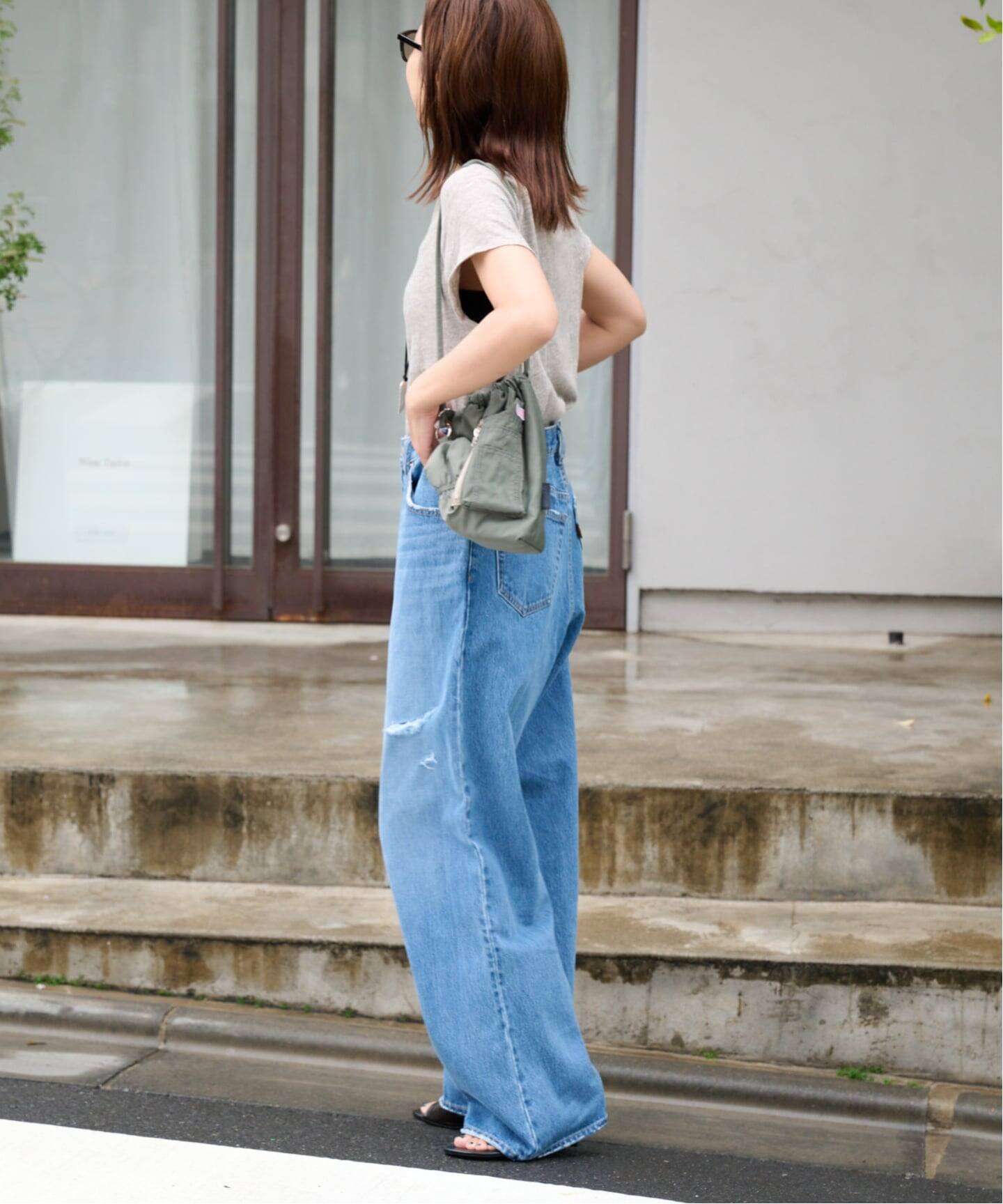 ULTデニムハイライズルーズスラッシュ5PKT（デニムパンツ・ジーンズ