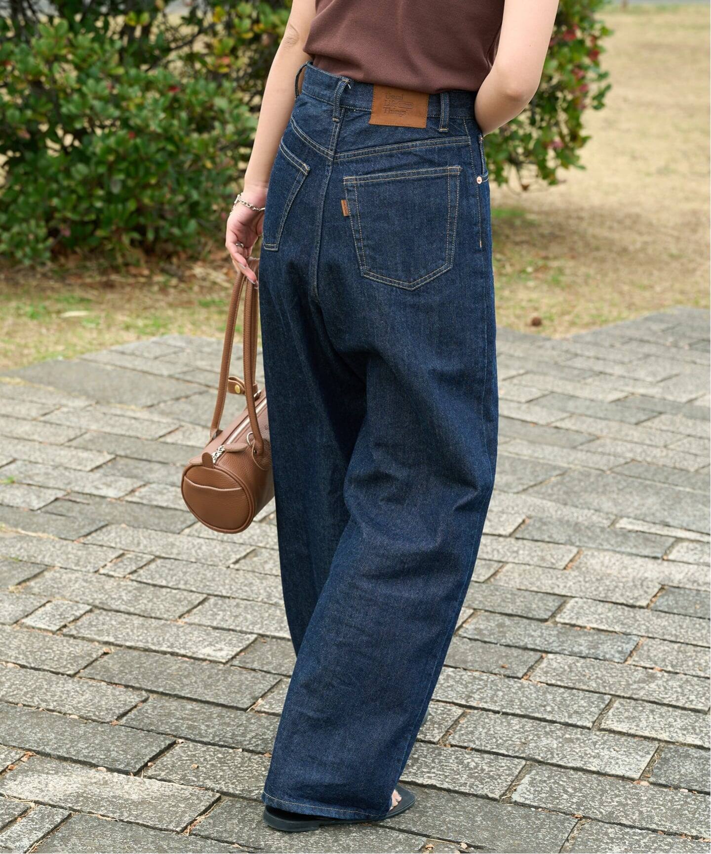 ≪予約 追加≫ULTサマーデニムハイライズルーズ5PKT BLUE/NAVY（デニム