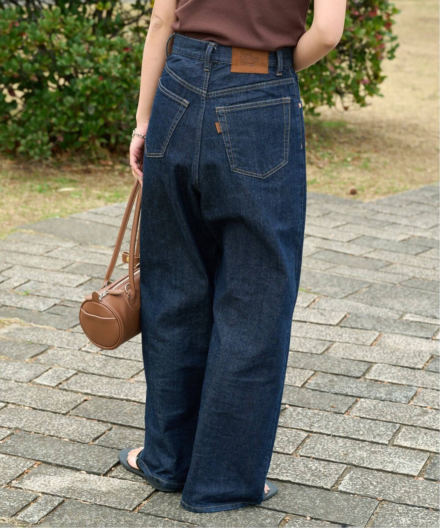 ≪予約 追加≫ULTサマーデニムハイライズルーズ5PKT BLUE/NAVY（デニム
