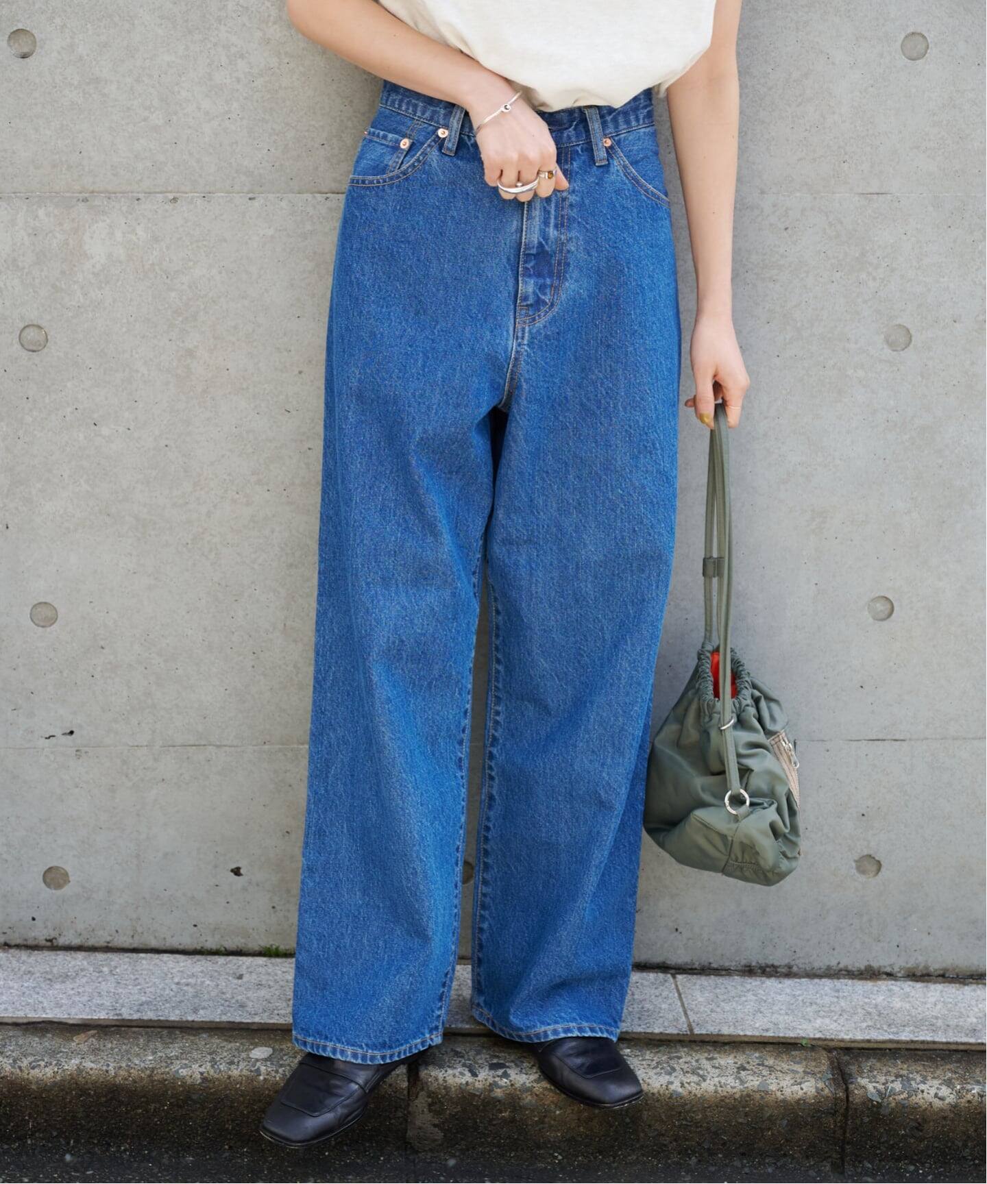 ≪予約 追加≫ULTサマーデニムハイライズルーズ5PKT BLUE/NAVY（デニム