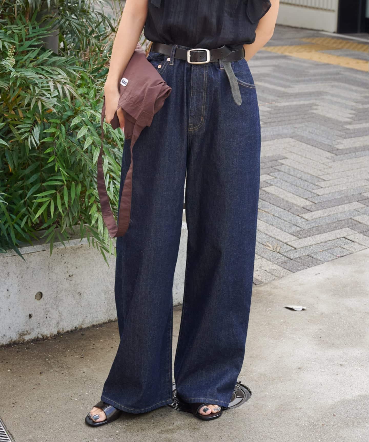 ≪予約 追加≫ULTサマーデニムハイライズルーズ5PKT BLUE/NAVY（デニム