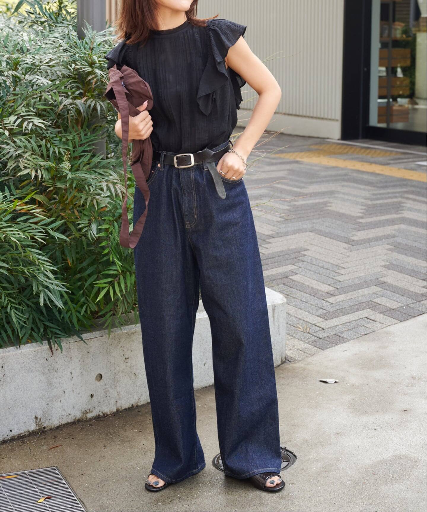 OUTDOOR PRODUCTS サマーデニムハイライズルーズ ≪予約 追加≫ULTサマーデニムハイライズルーズ5PKT BLUE/NAVY（デニム