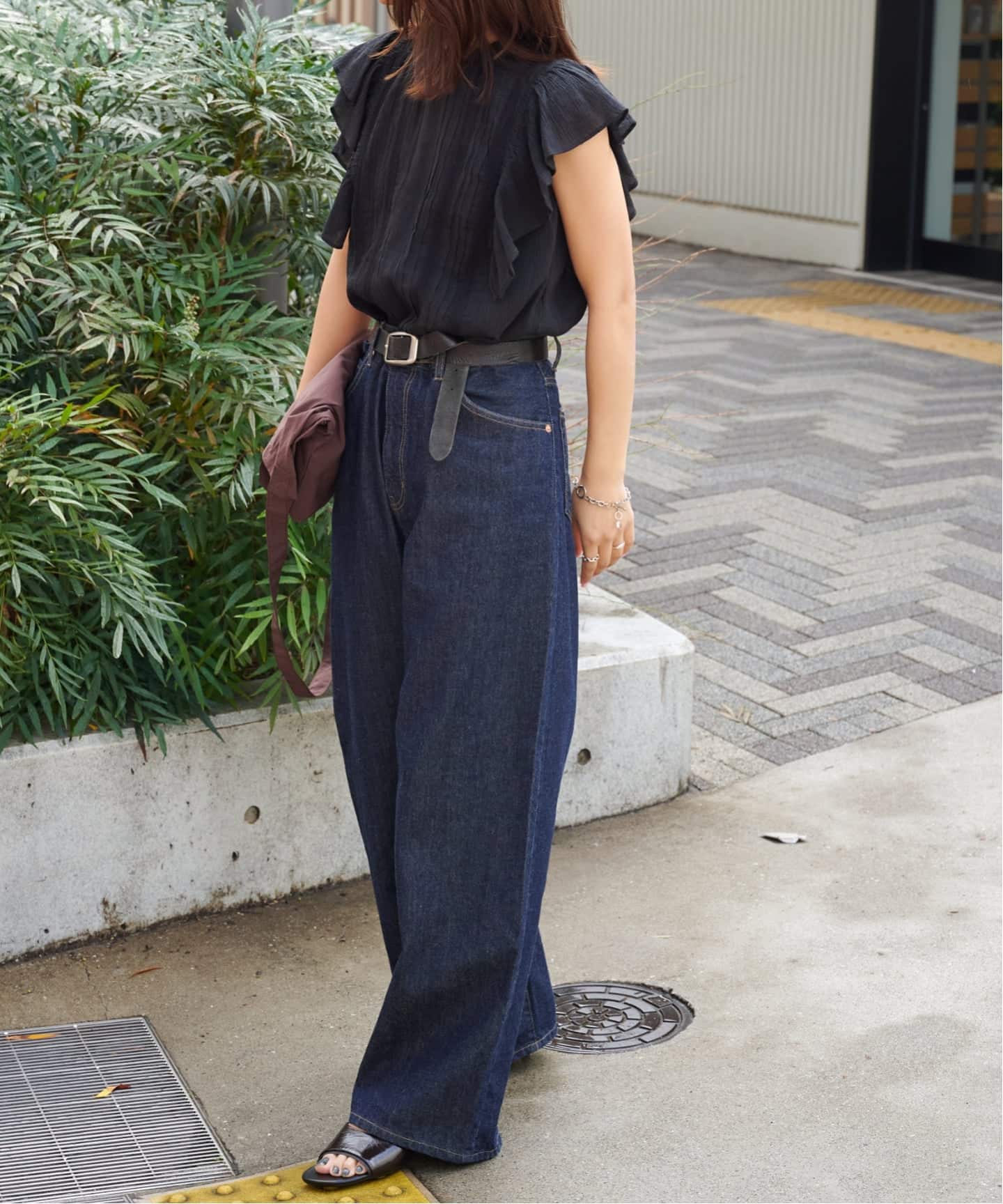 追加 ULTサマーデニムハイライズルーズ5PKT BLUE/NAVY（デニムパンツ
