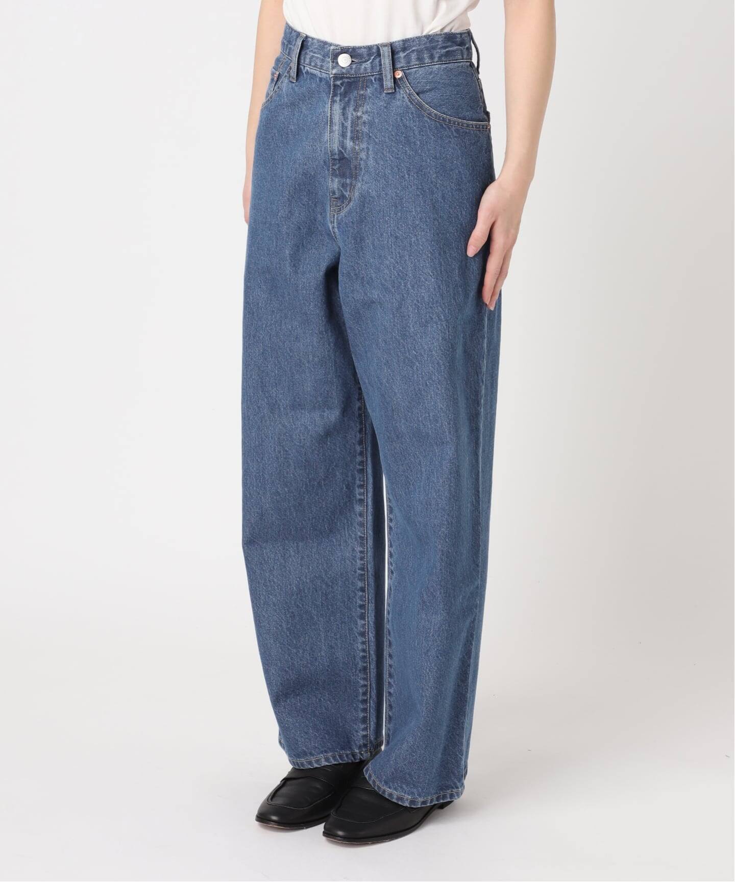 ≪予約 追加≫ULTサマーデニムハイライズルーズ5PKT BLUE/NAVY（デニム
