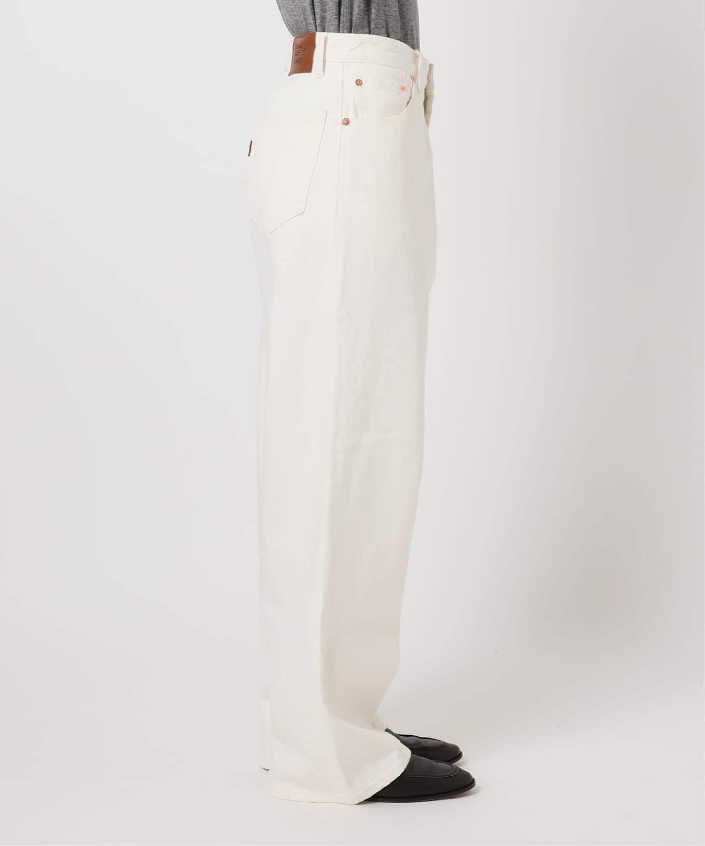追加2 ULTサマーデニムハイライズルーズ5PKT WHITE（デニムパンツ