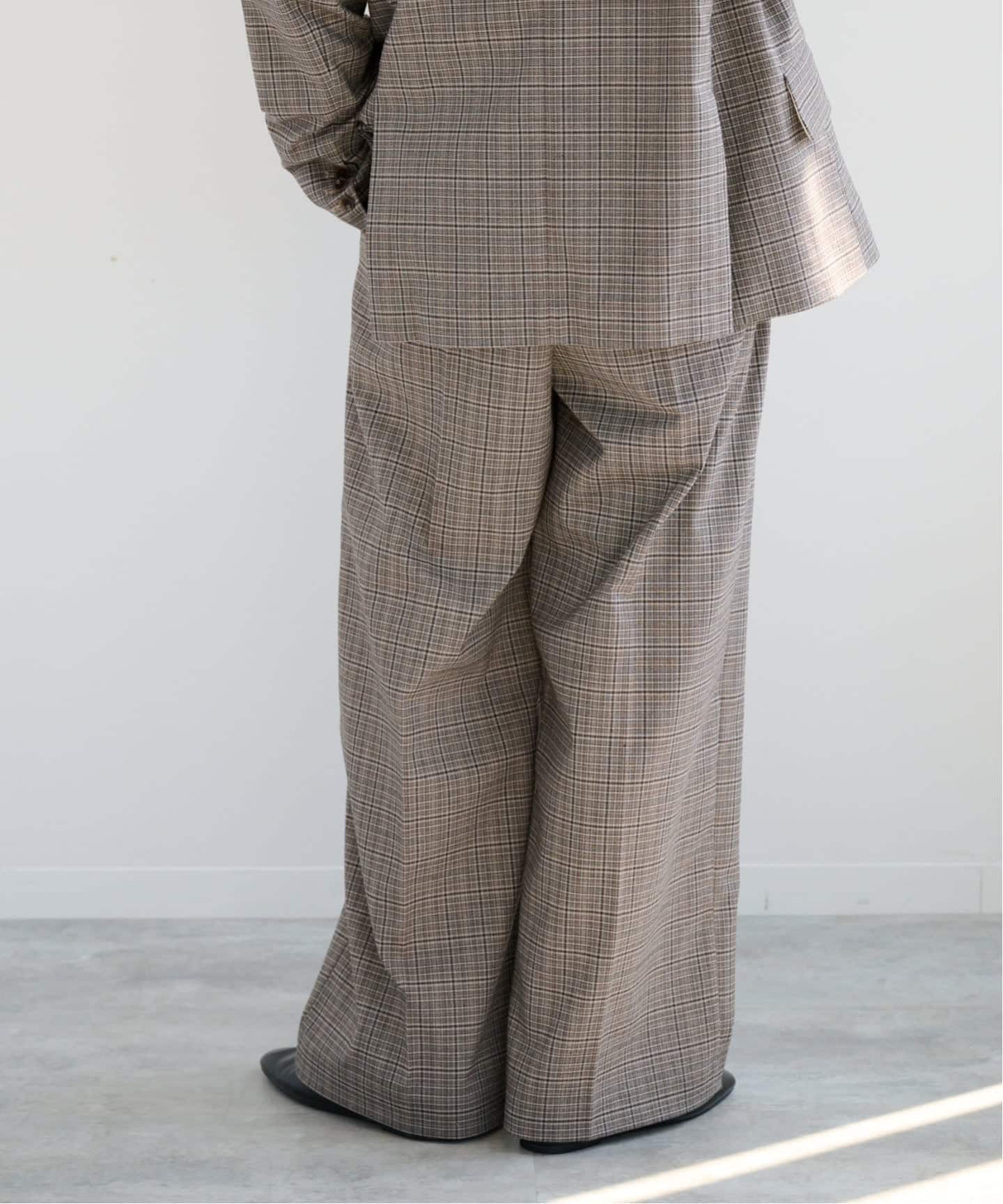 ORDINARY CHECK タックワイドスラックス セットアップ対応（スラックス