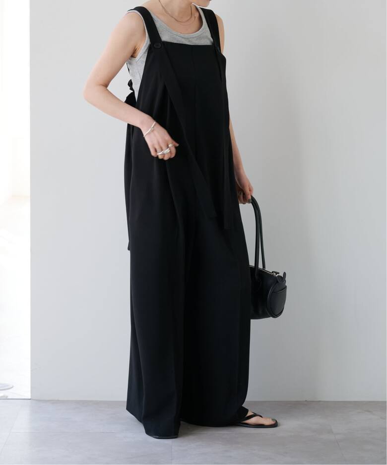 追加 ポリエステルノットディテールサロペット（サロペット 