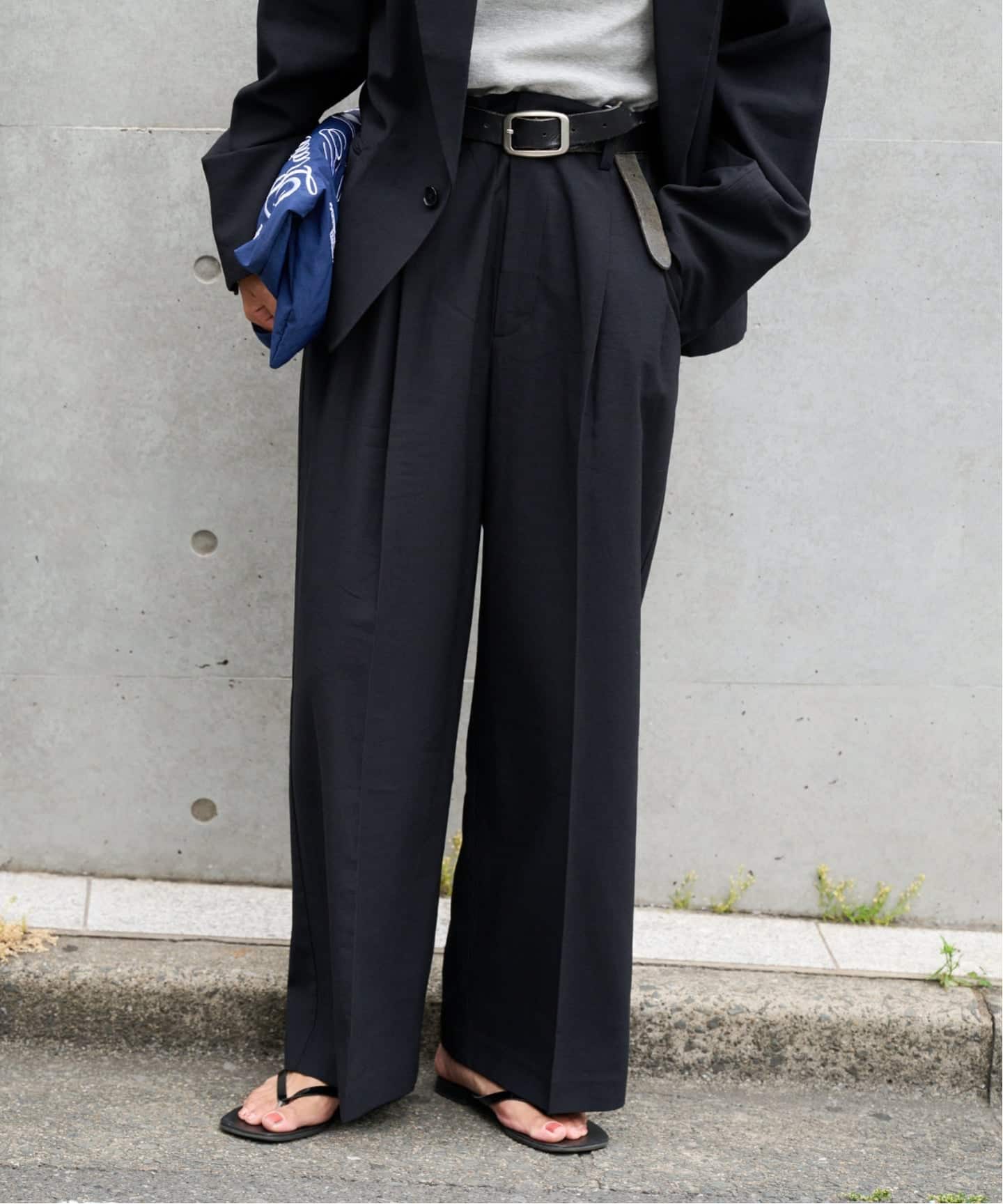 G*6様 50s レーヨンギャバ スラックス 極太 フェード ドレープ 襤褸 雰 レーヨンドライタッチバックゴムスラックス セットアップ対応