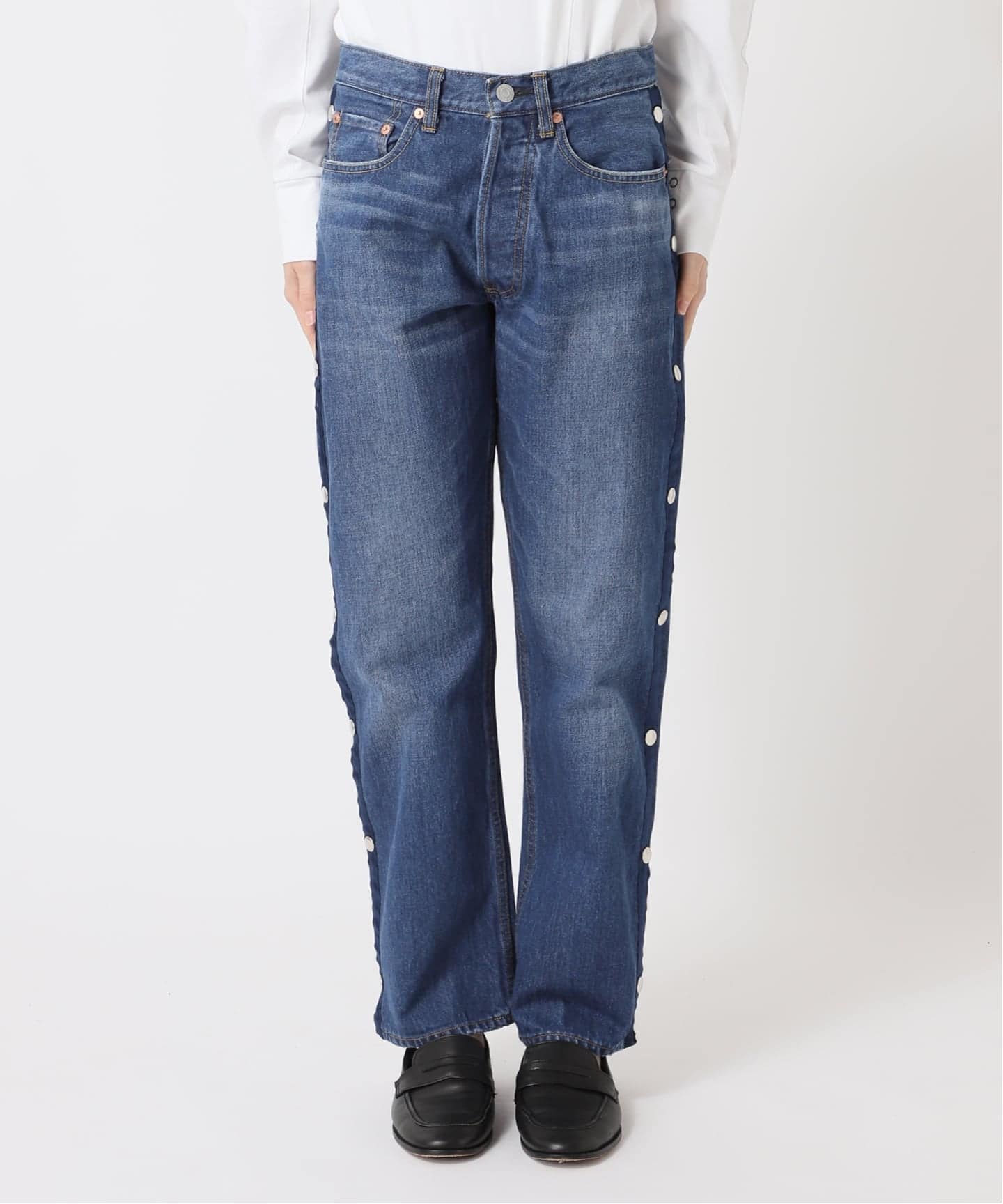 ポポ様 予約》サイドスナップデニムパンツ（デニムパンツ・ジーンズ）｜Bonum