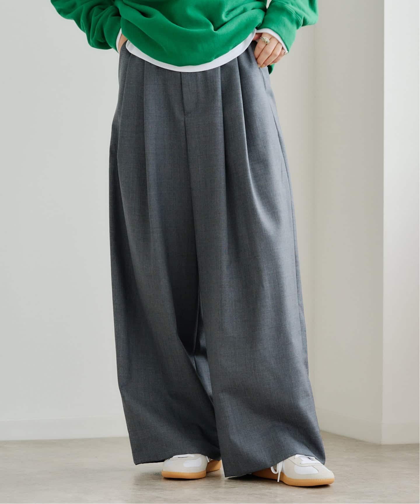 ATON WOOL TROPICAL WIDE EASY PANTS（スラックス）｜BOICE FROM