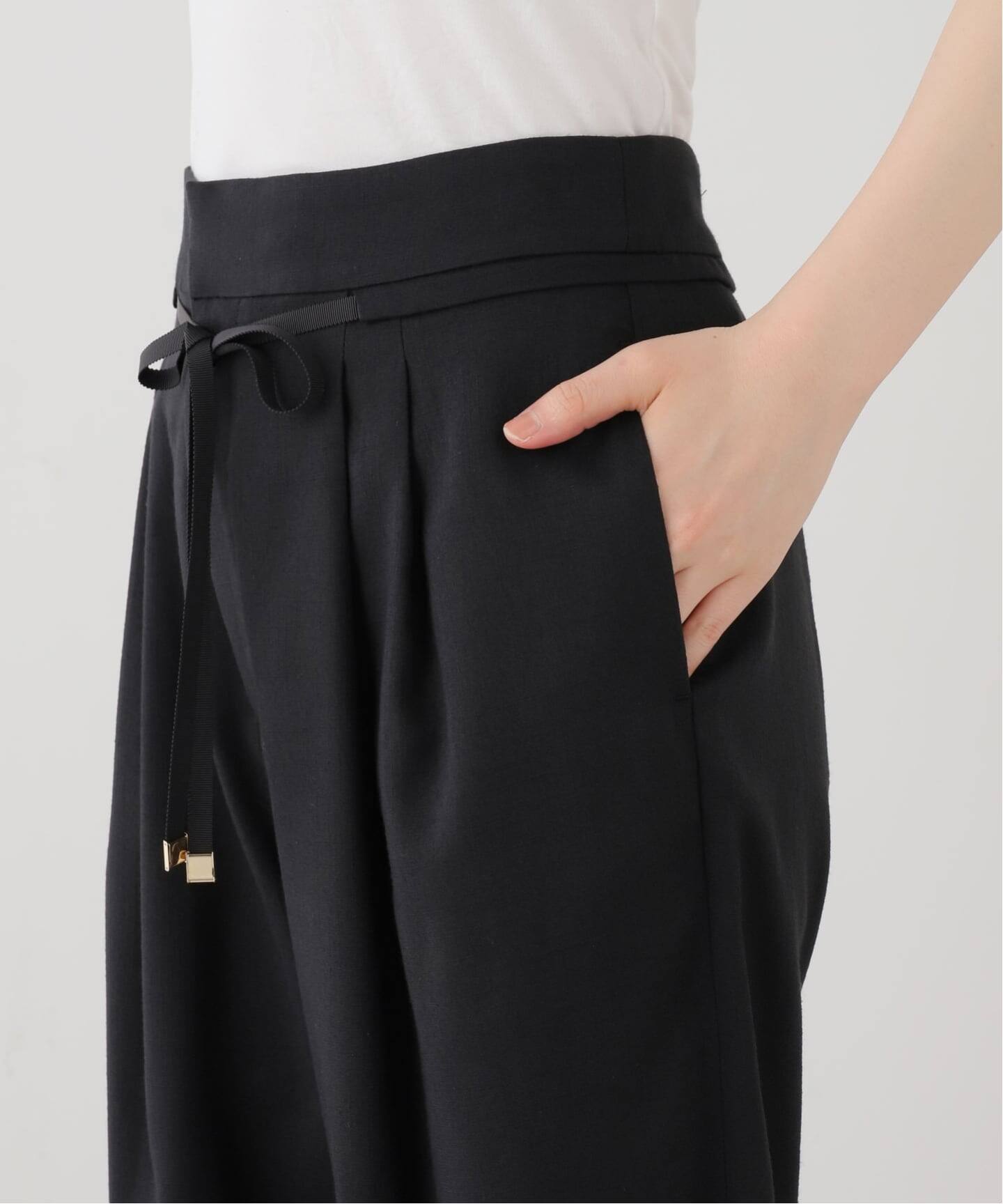 洗える】リボンワイドパンツ（スラックス）｜La Totalite（ラ