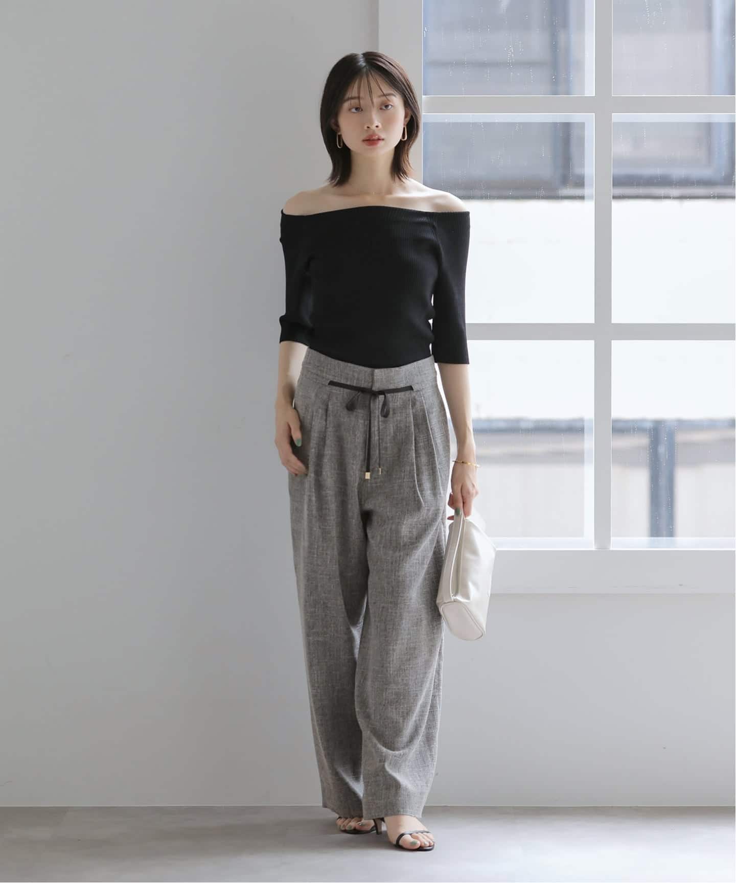 追加予約》【洗える】リボンワイドパンツ（スラックス）｜La Totalite
