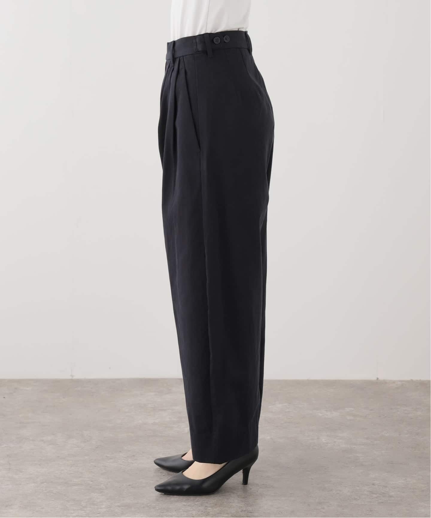remer / コットンギャバタックカーブパンツ /ブラックS remer パンツ コットンギャバタックカーブパンツ - cotton gabardine