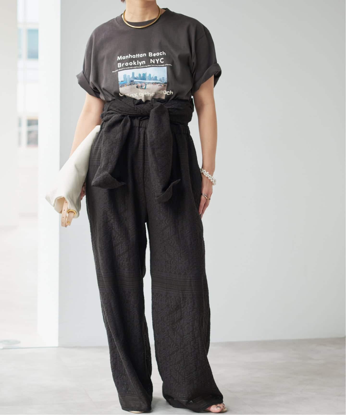 予約》オープンカラーレースジャンプスーツ（サロペット