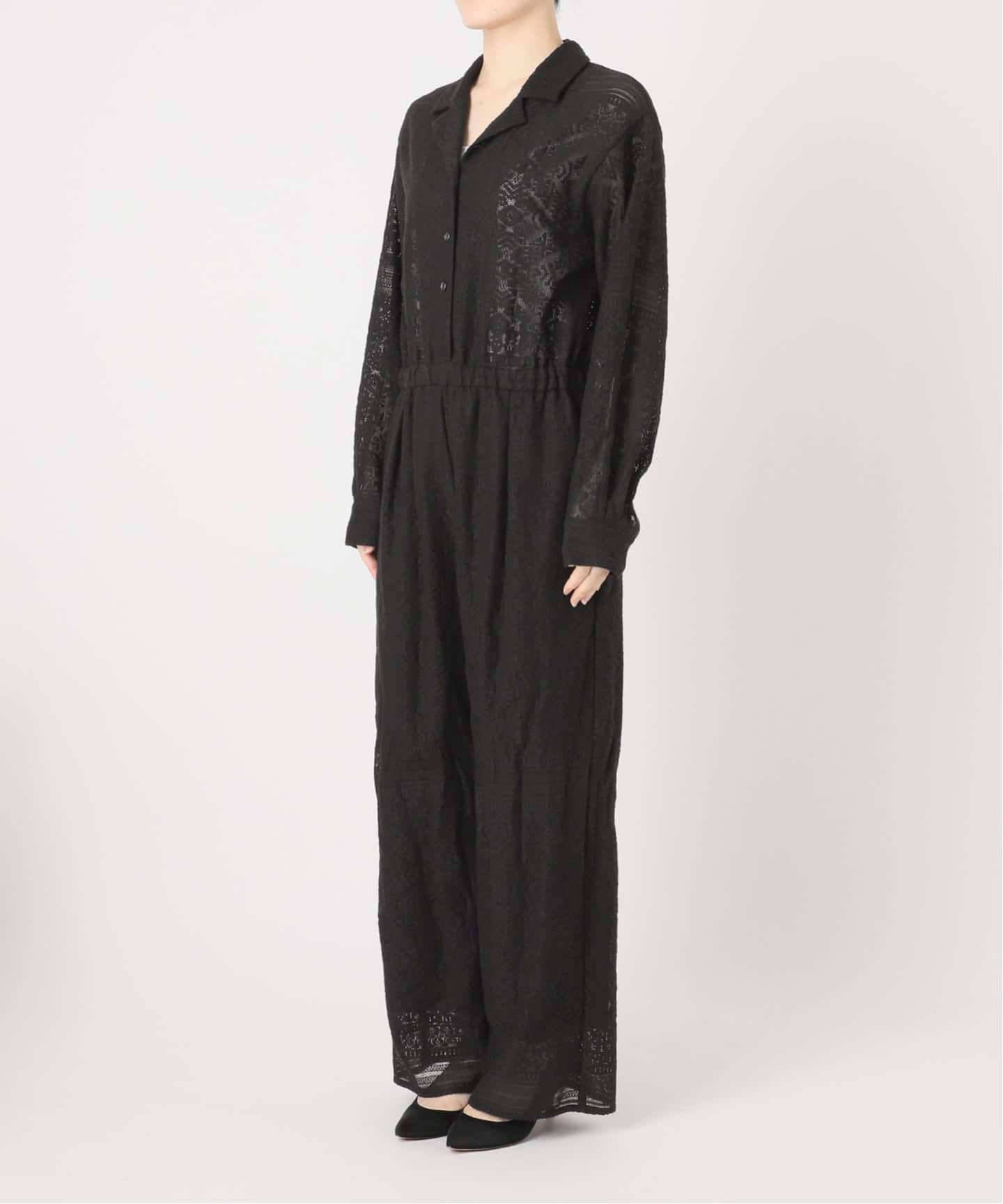 予約》オープンカラーレースジャンプスーツ（サロペット