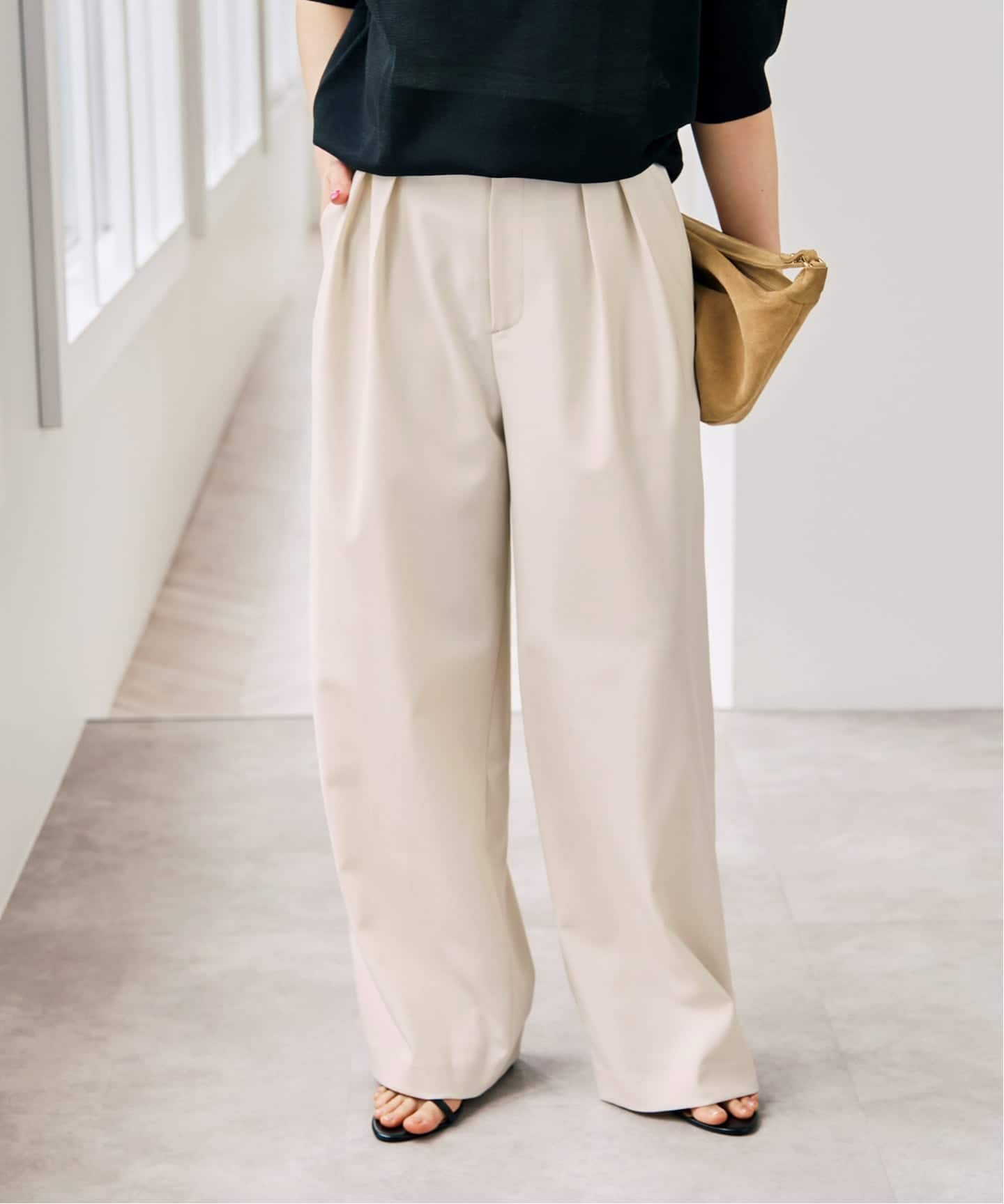 セットアップ可》ツイルストレッチタックパンツ（スラックス）｜Spick
