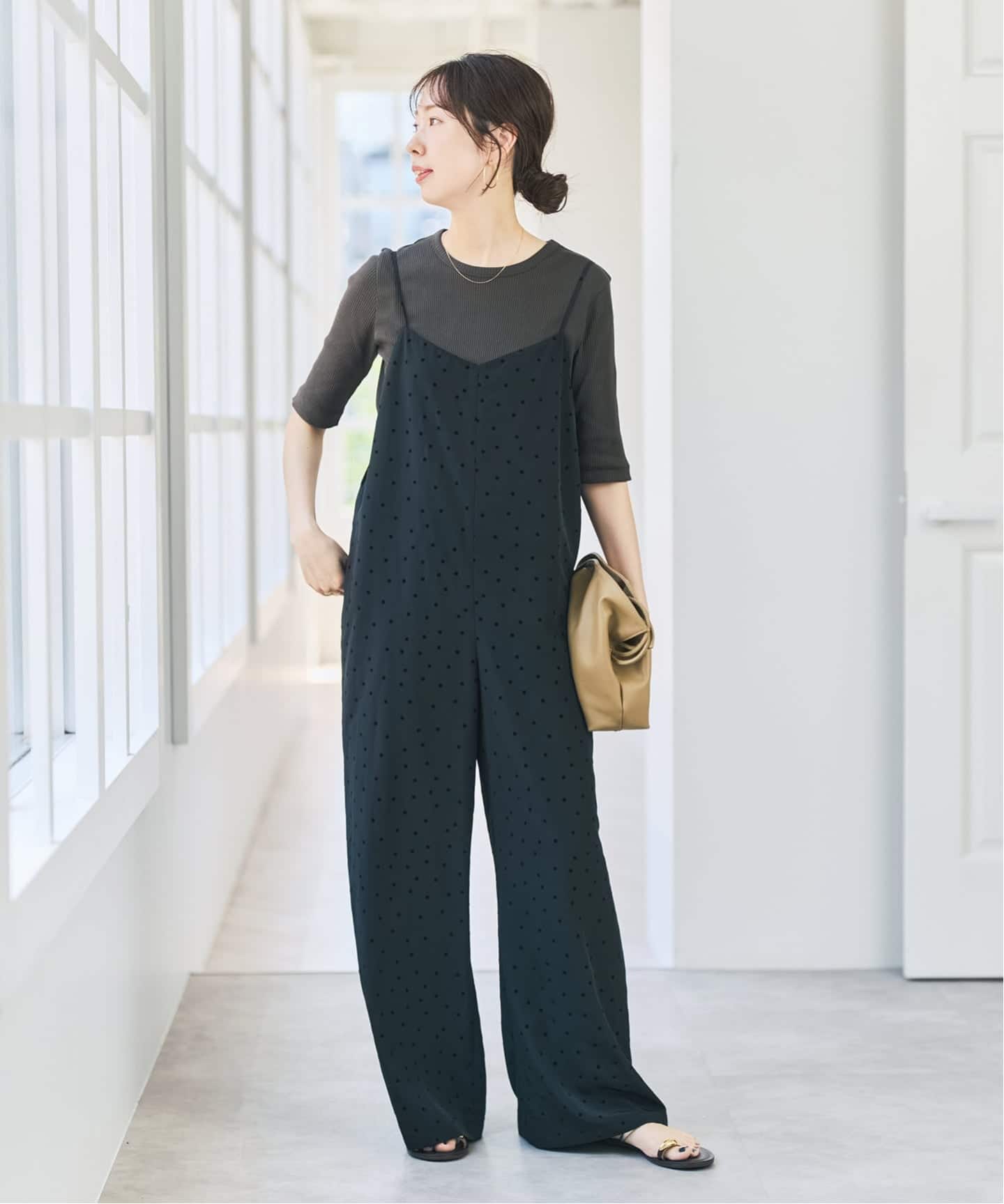 25SS spick&span フロッキードットキャミサロペット web限定 追加予約》フロッキードットキャミサロペット（サロペット