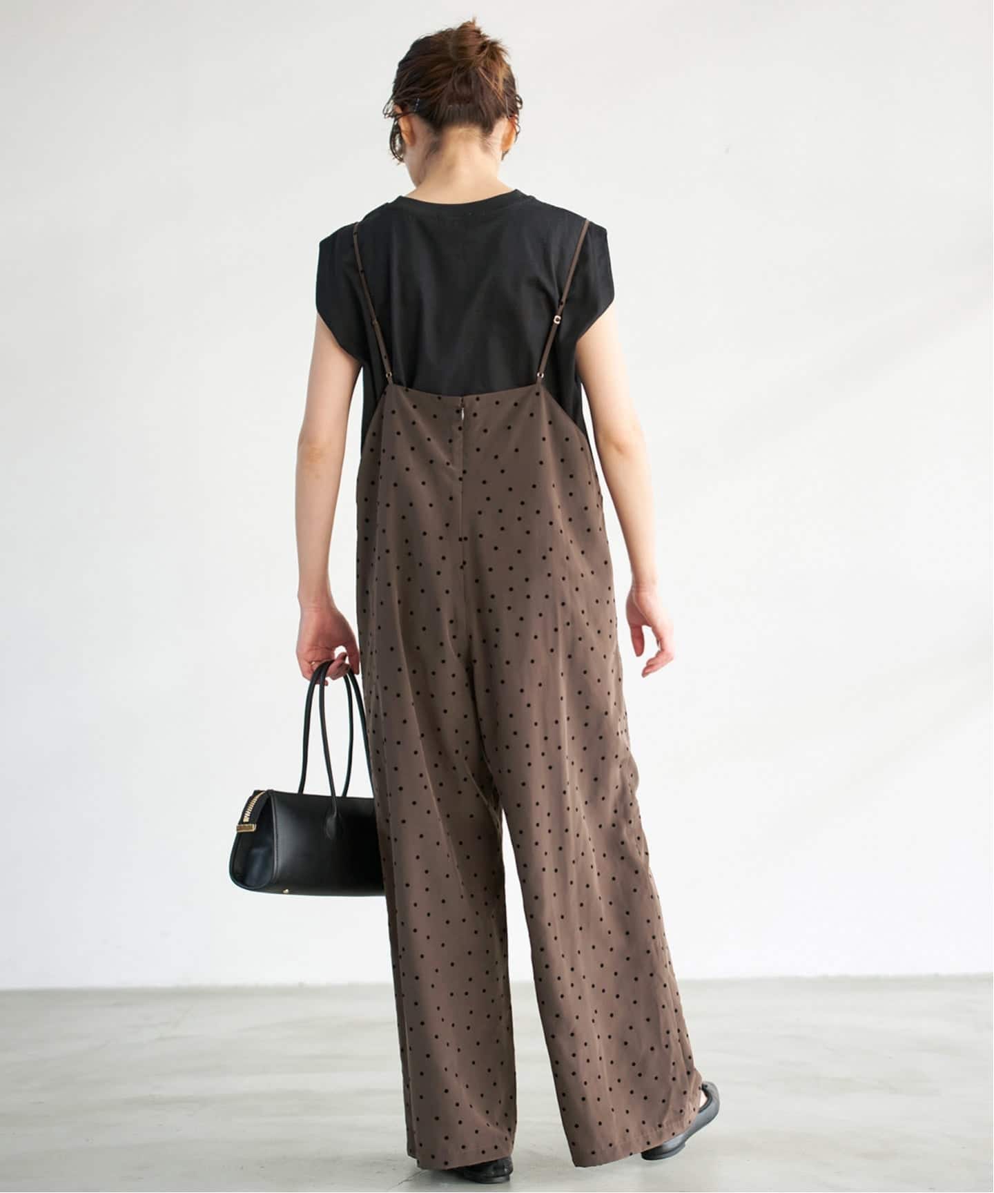 25SS spick&span フロッキードットキャミサロペット web限定 追加》フロッキードットキャミサロペット（サロペット／オーバーオール