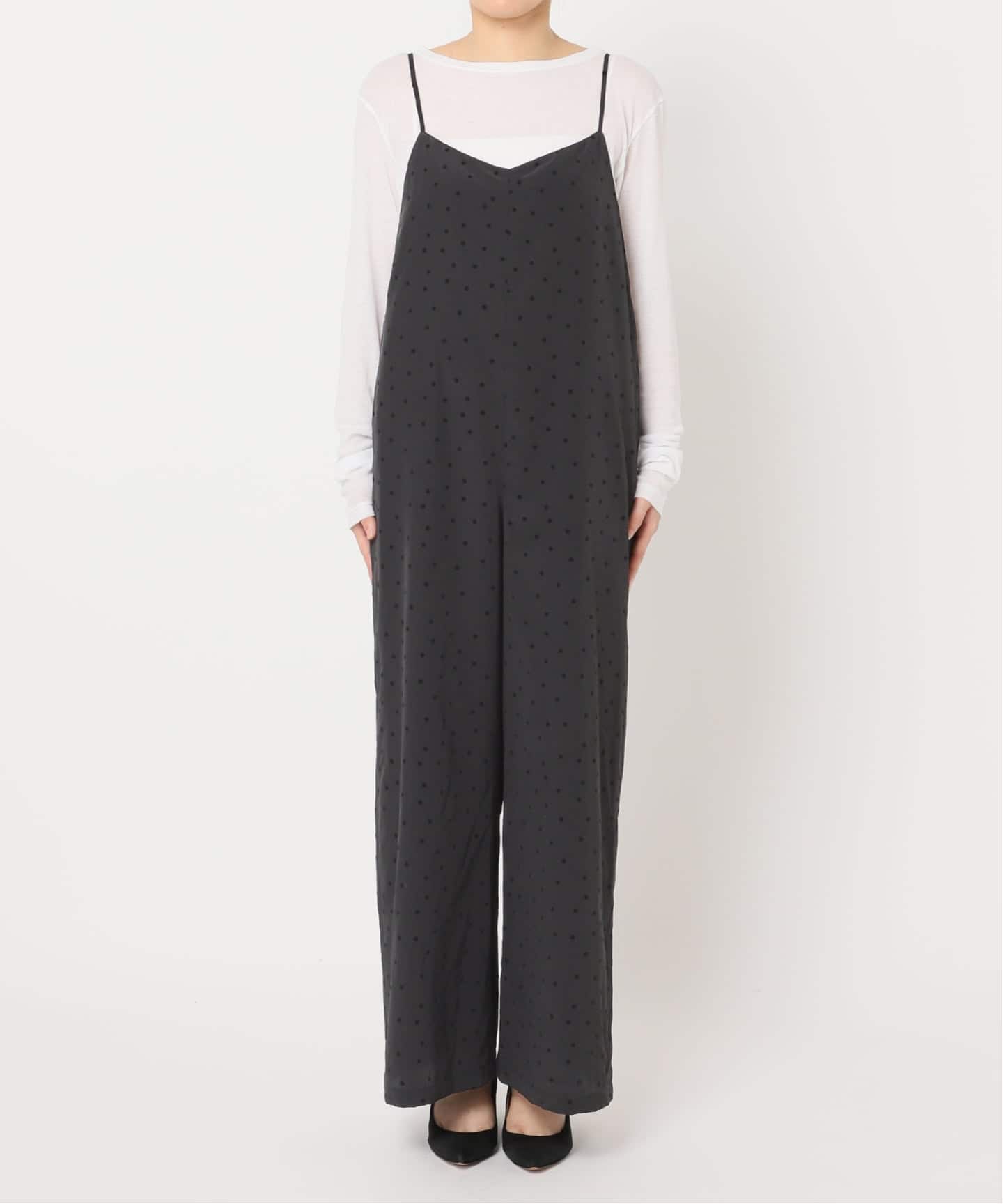 25SS spick&span フロッキードットキャミサロペット web限定 追加》フロッキードットキャミサロペット（サロペット／オーバーオール