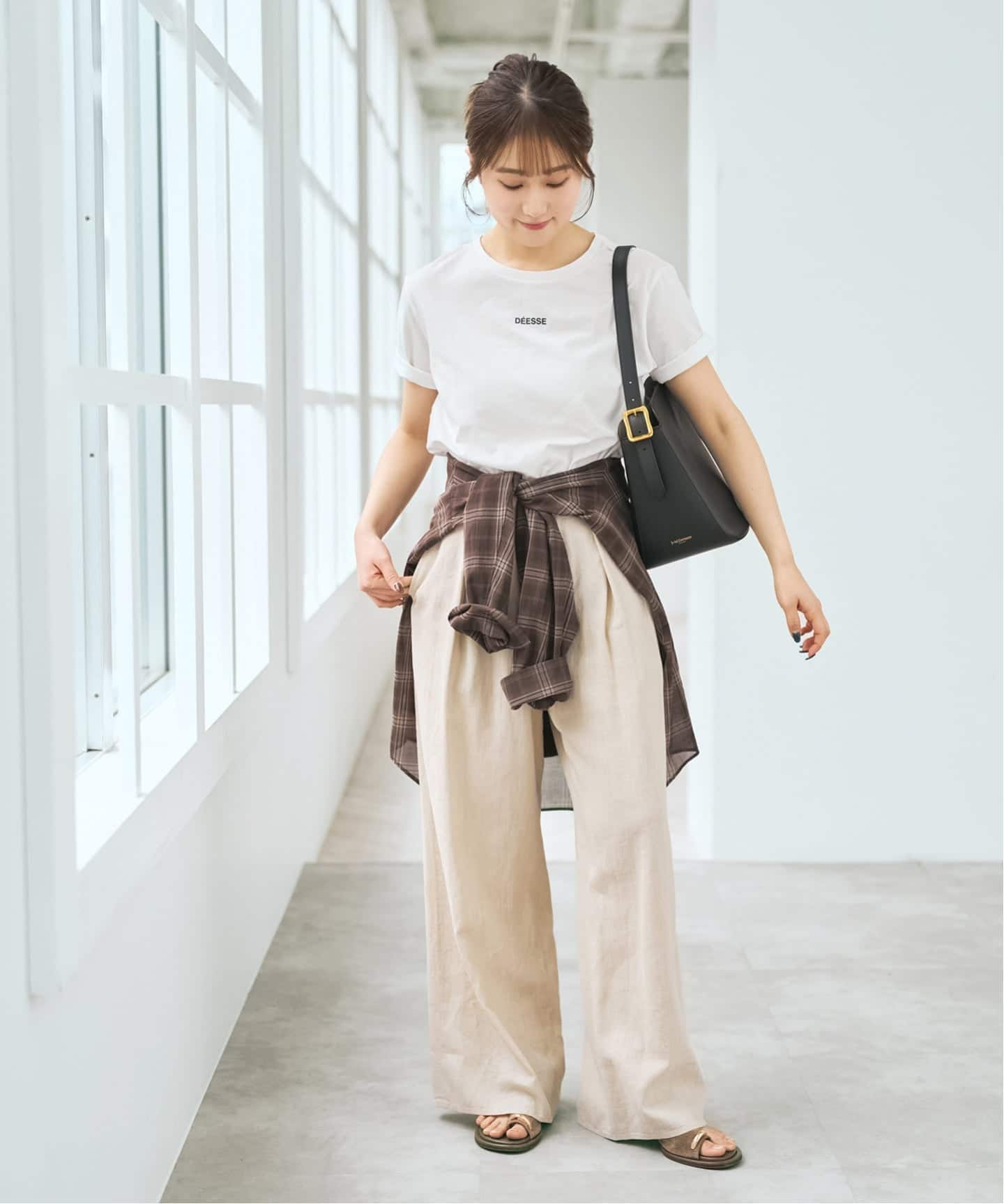 ハイブリッドラミー1タックワイドパンツ（スラックス）｜Spick & Span