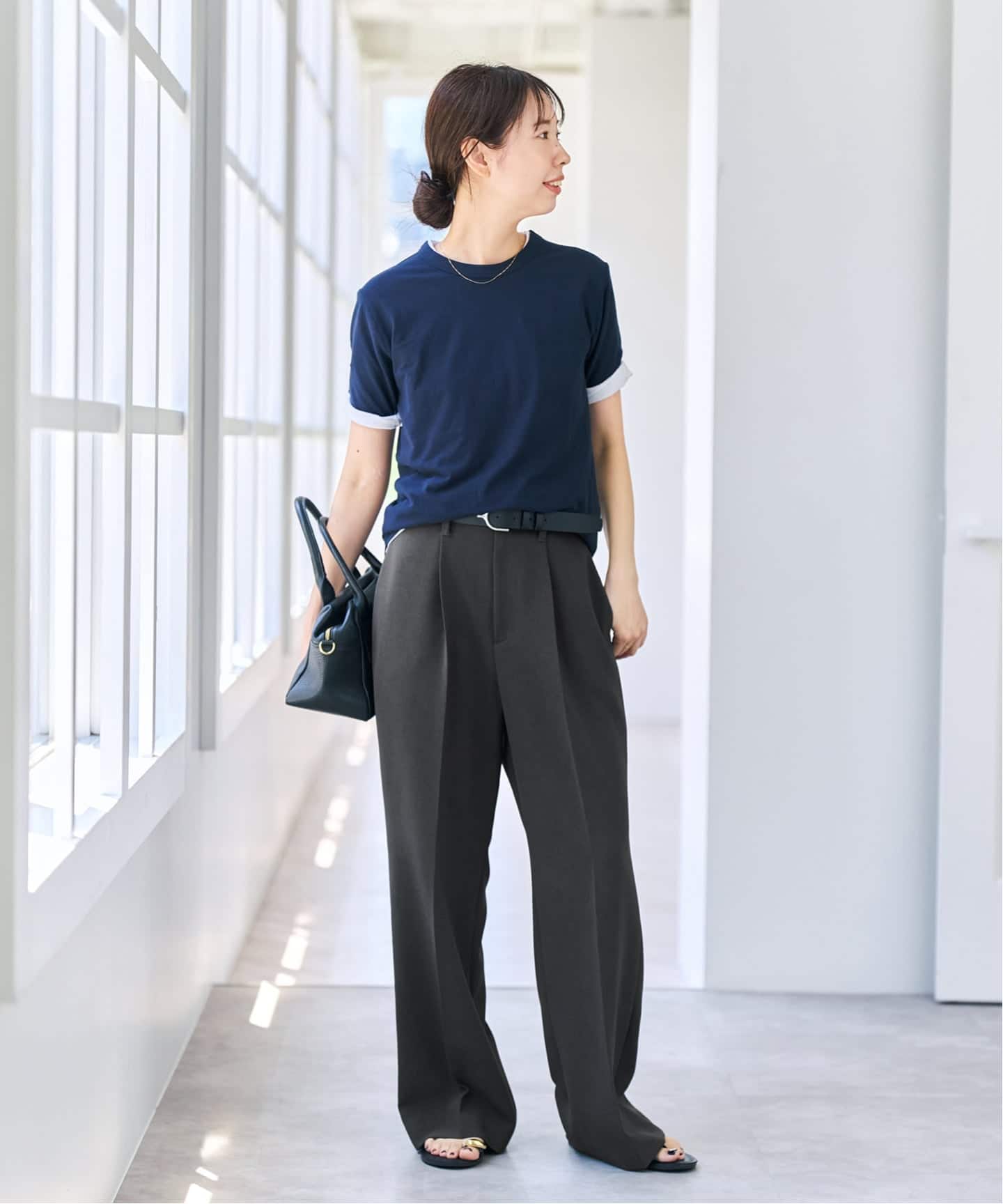 ローズハーブさま専用PT01 ダークグレー スラックス 予約》ダブルクロス1タックパンツ（スラックス）｜Spick & Span
