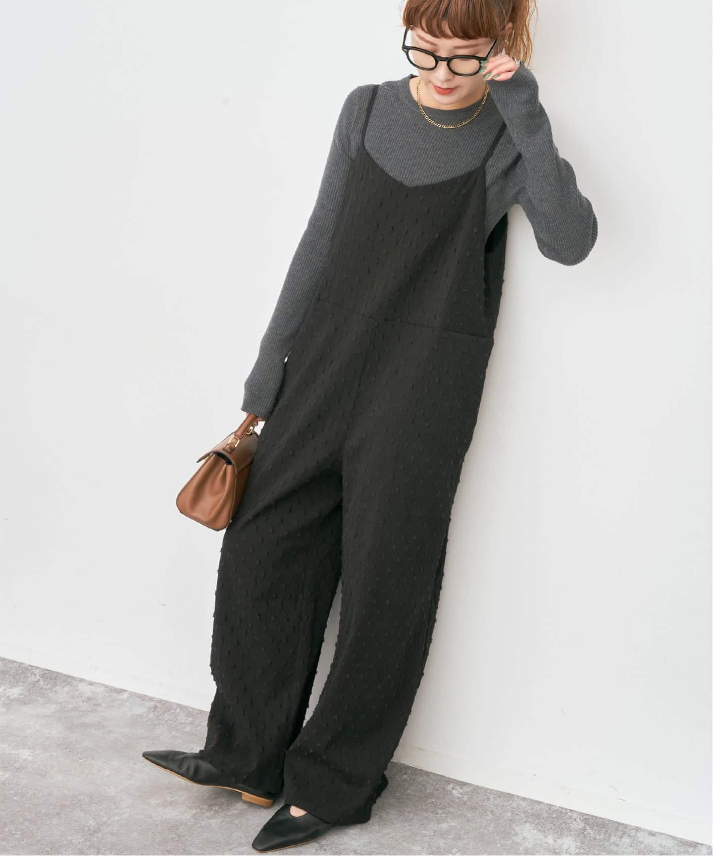 WEB限定 / 追加》ドットジャガードサロペット（サロペット