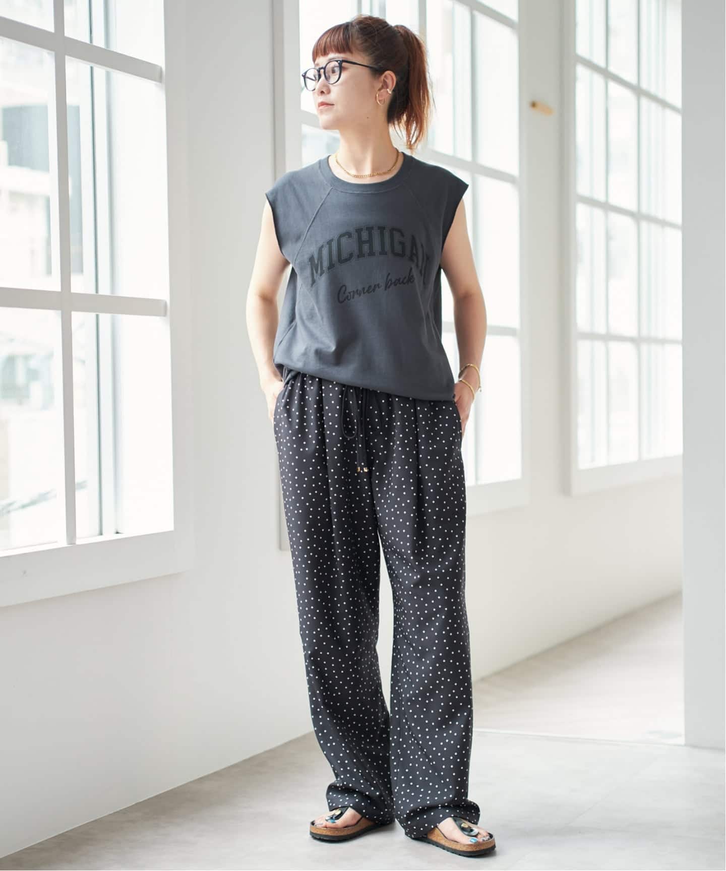 スピック&スパンドットパンツ WEB限定 / 追加予約》ドットプリントイージーストレートパンツ